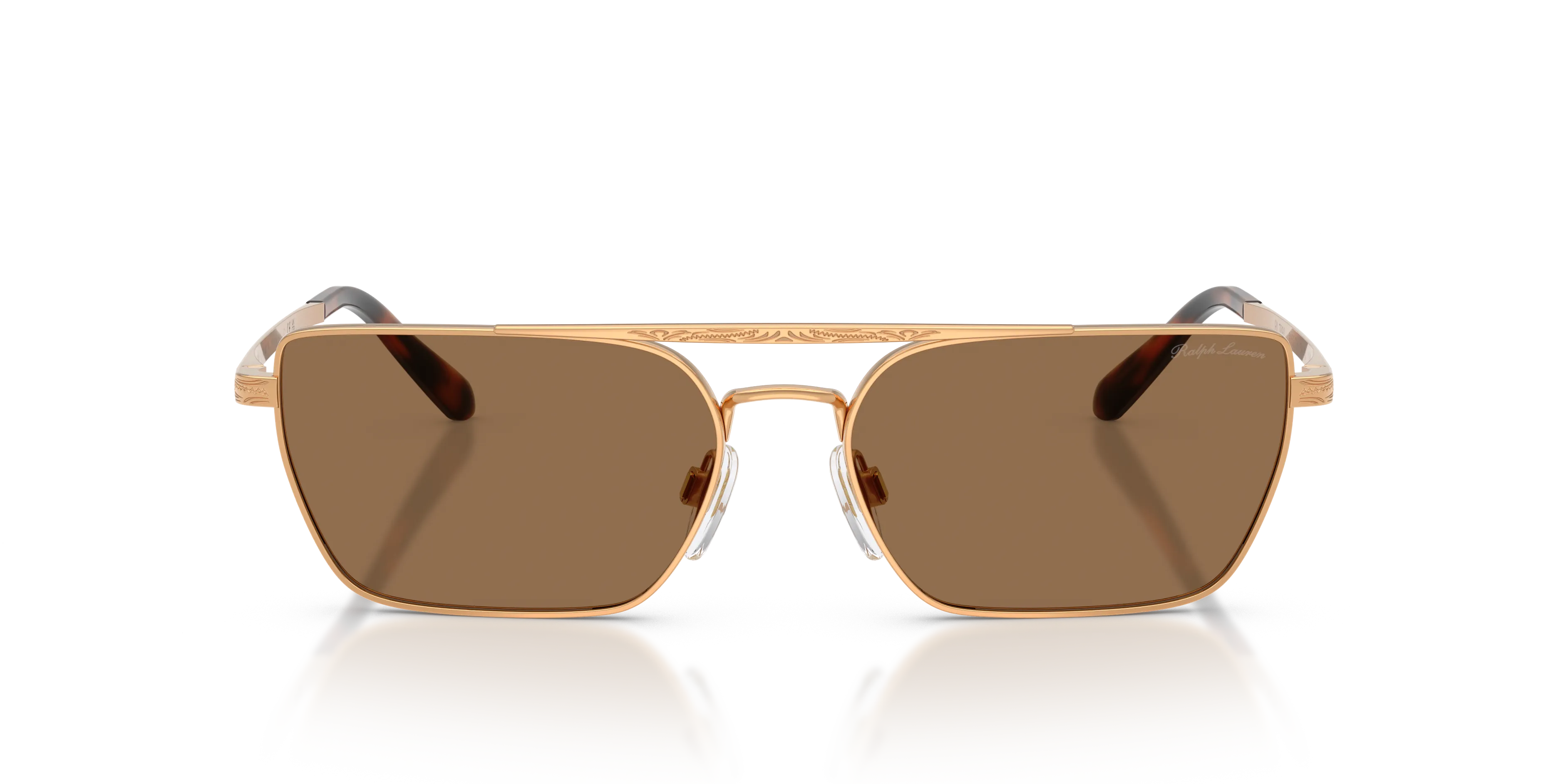 Ralph Lauren RL7092 915373 Occhiali da sole Metallo Oro Marrone Squadrata Normale - immagine 3