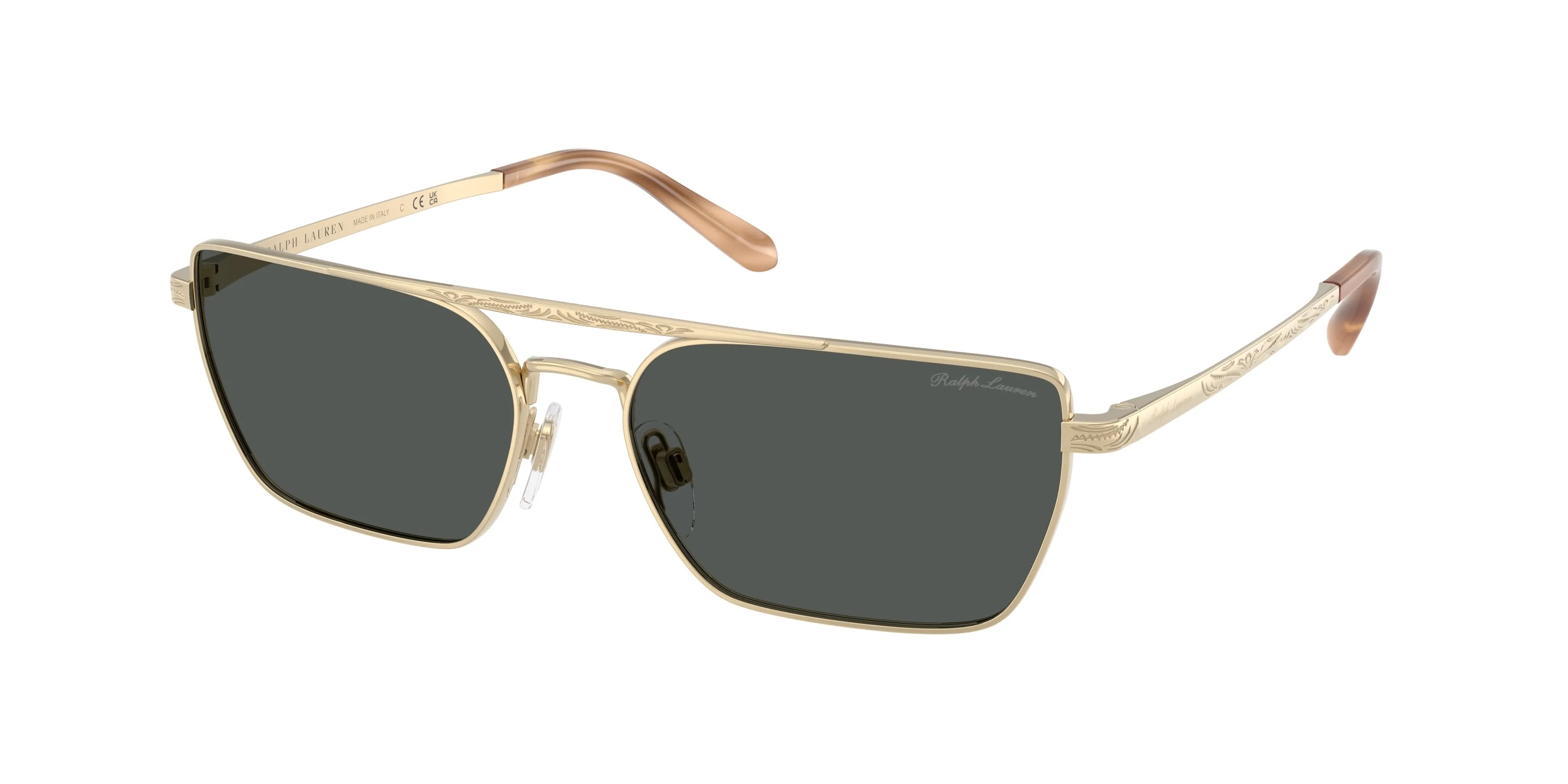 Ralph Lauren RL7092 911687 Occhiali da sole Metallo Oro Grigio Squadrata Normale - immagine 1