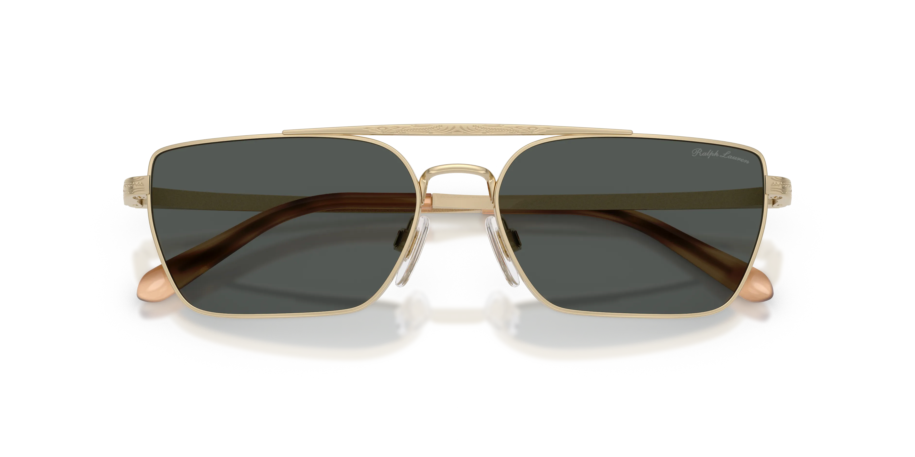 Ralph Lauren RL7092 911687 Occhiali da sole Metallo Oro Grigio Squadrata Normale - immagine 2