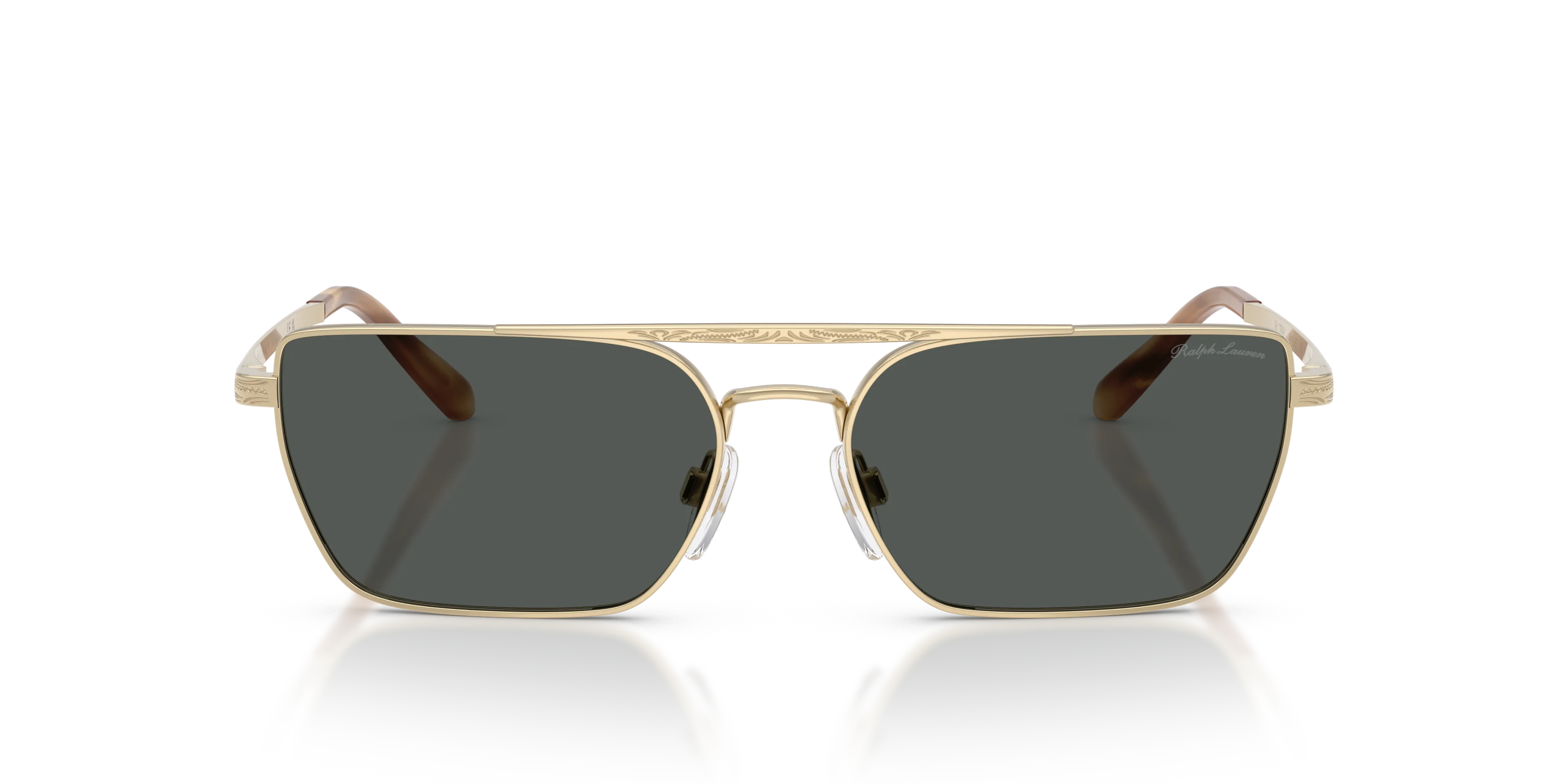 Ralph Lauren RL7092 911687 Occhiali da sole Metallo Oro Grigio Squadrata Normale - immagine 3