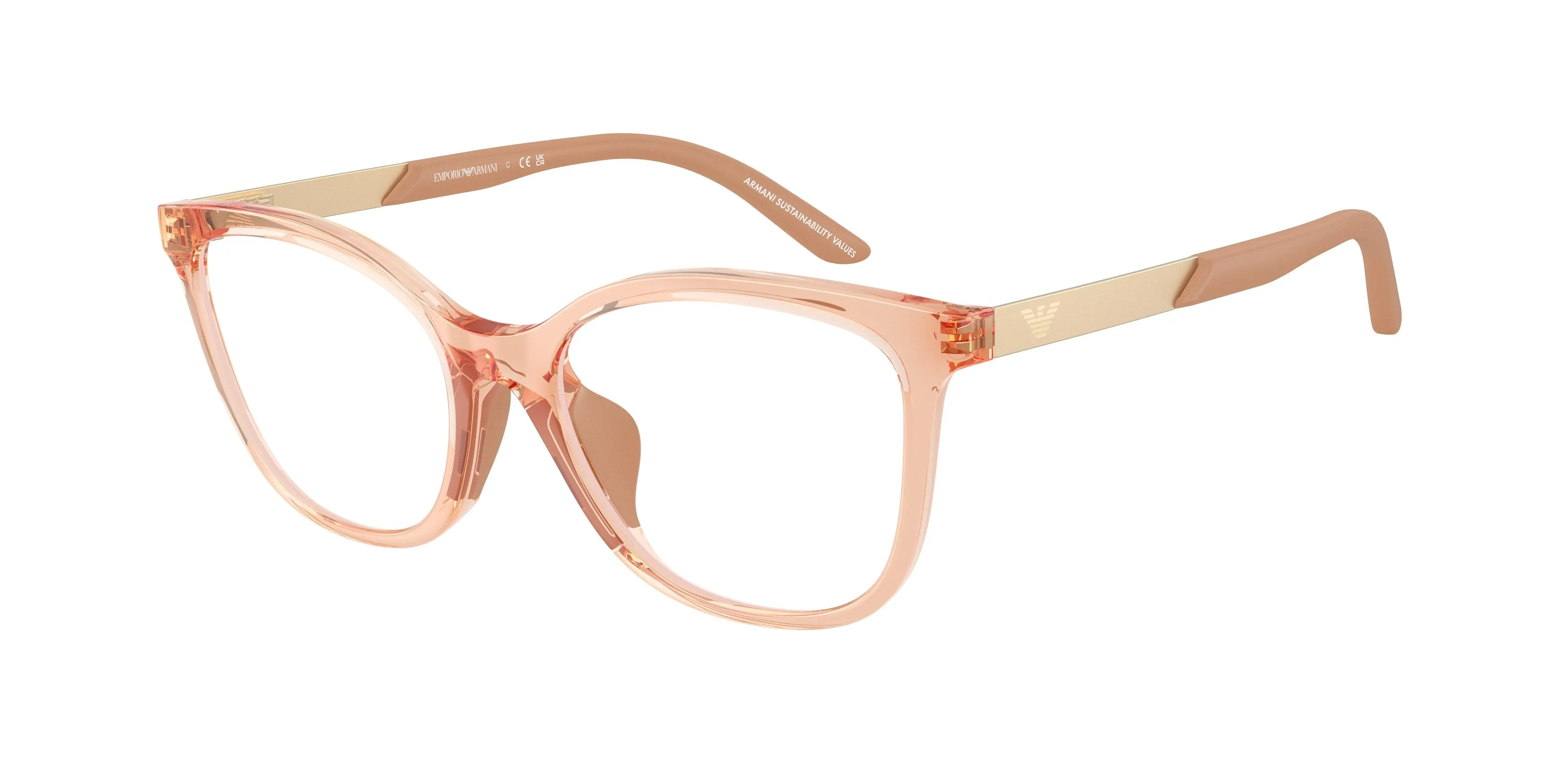 Emporio Armani EK3011U 6347 Montature da vista Iniettato Beige Farfalla Normale - immagine 1
