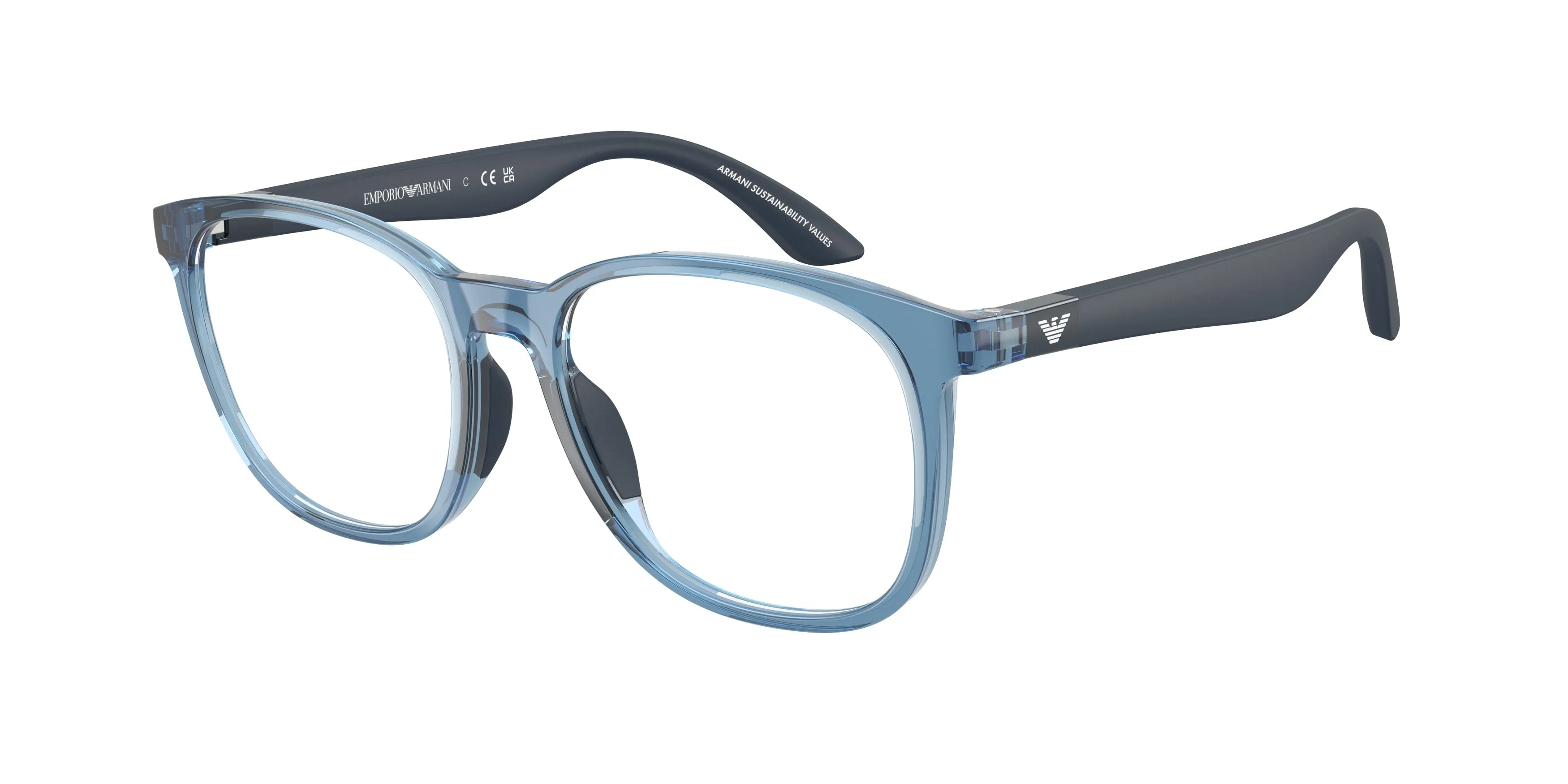 Emporio Armani EK3004 6210 Montature da vista Iniettato Blu Pantos Normale - immagine 1