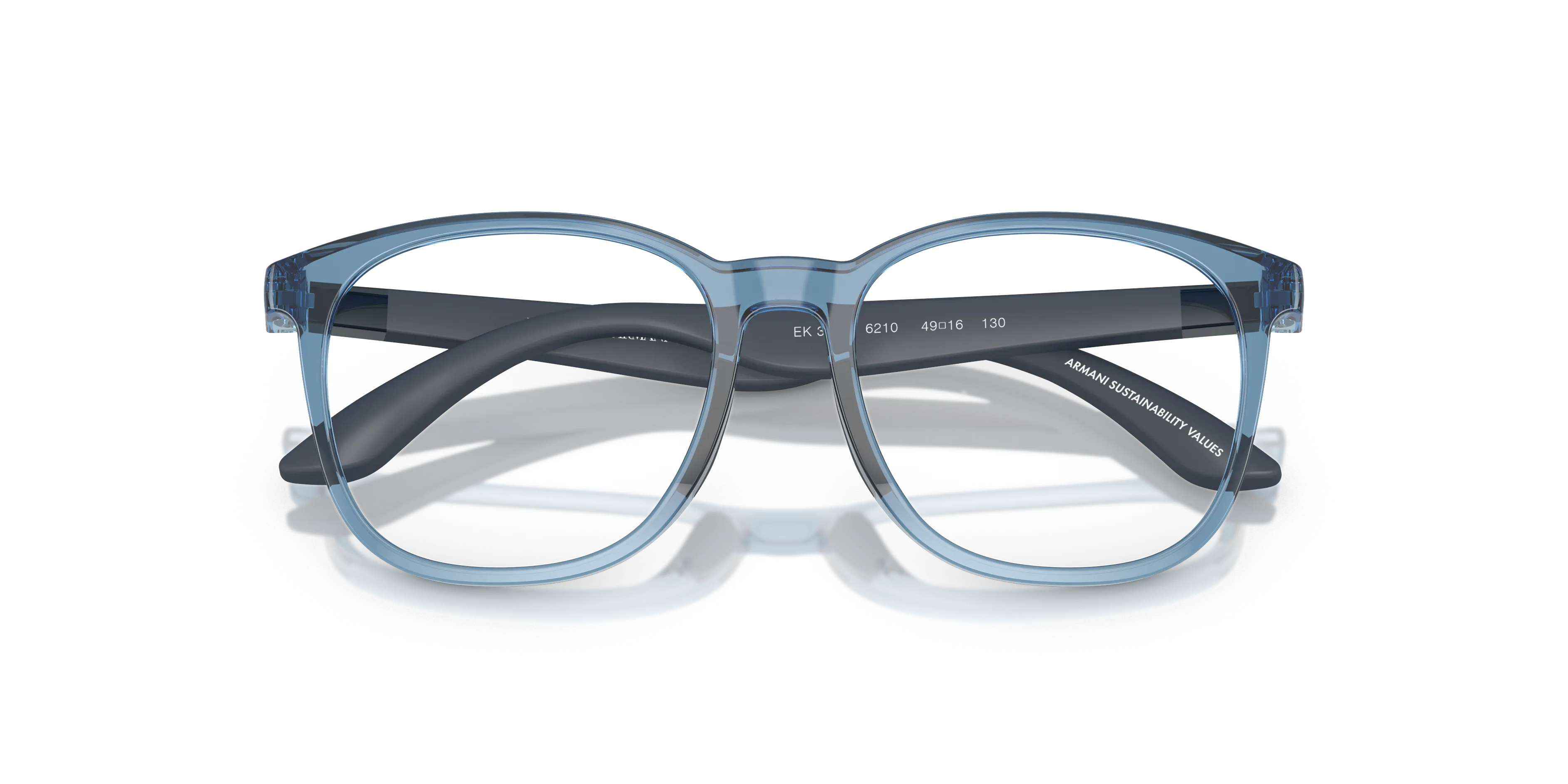 Emporio Armani EK3004 6210 Montature da vista Iniettato Blu Pantos Normale - immagine 2