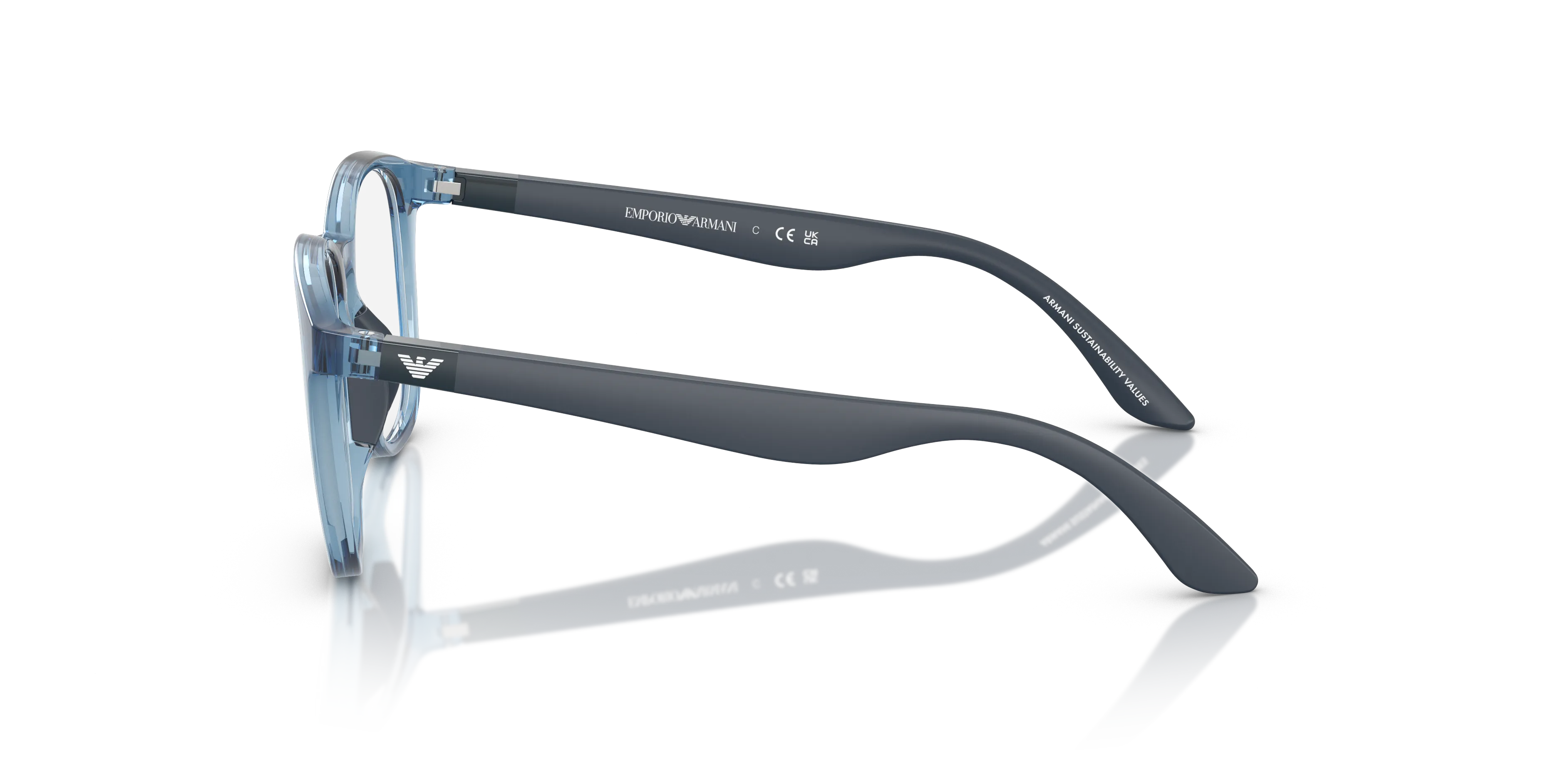 Emporio Armani EK3004 6210 Montature da vista Iniettato Blu Pantos Normale - immagine 4