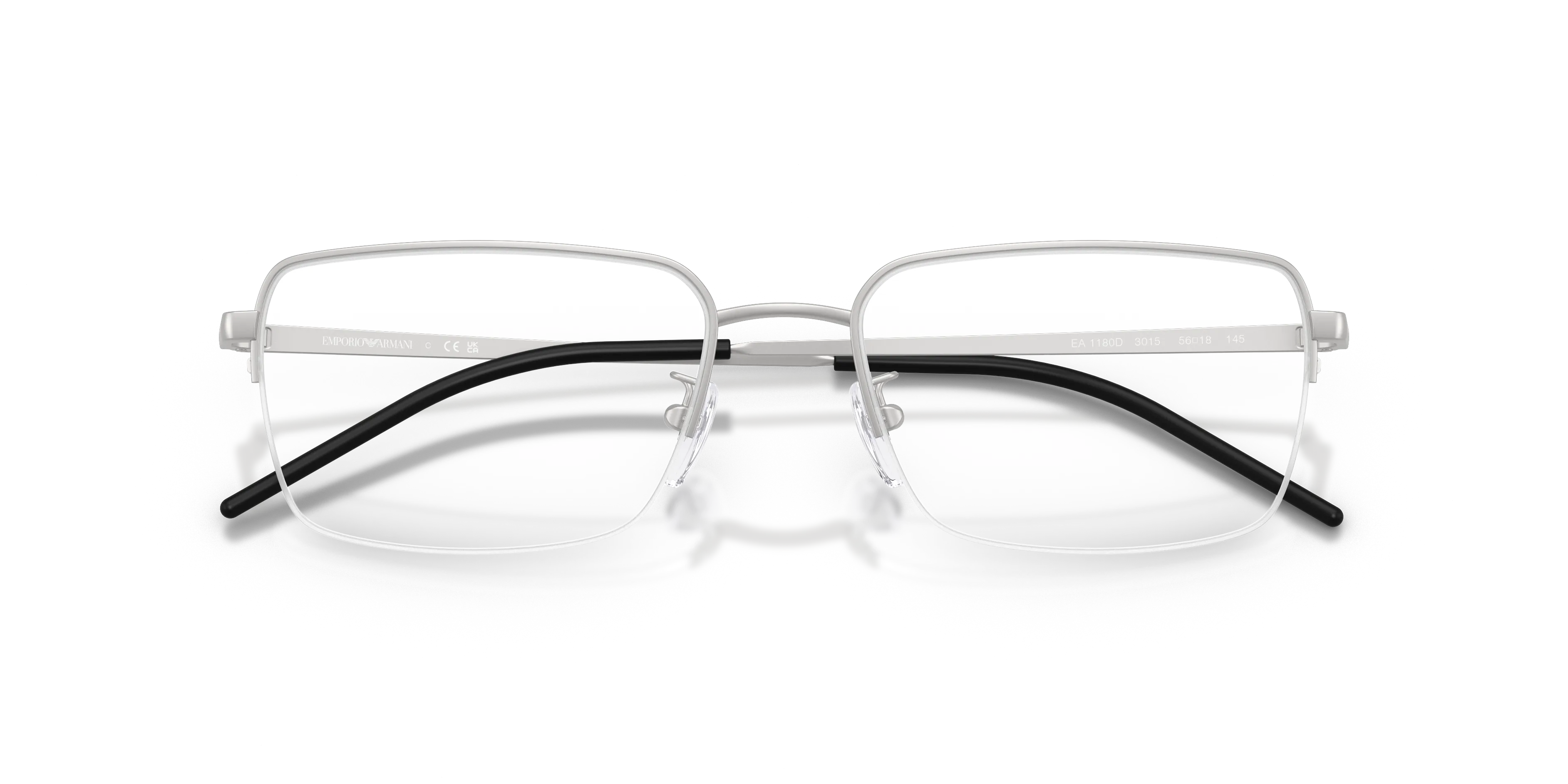 Emporio Armani EA1180D 3015 Montature da vista Metallo Argento Pillow Normale - immagine 2