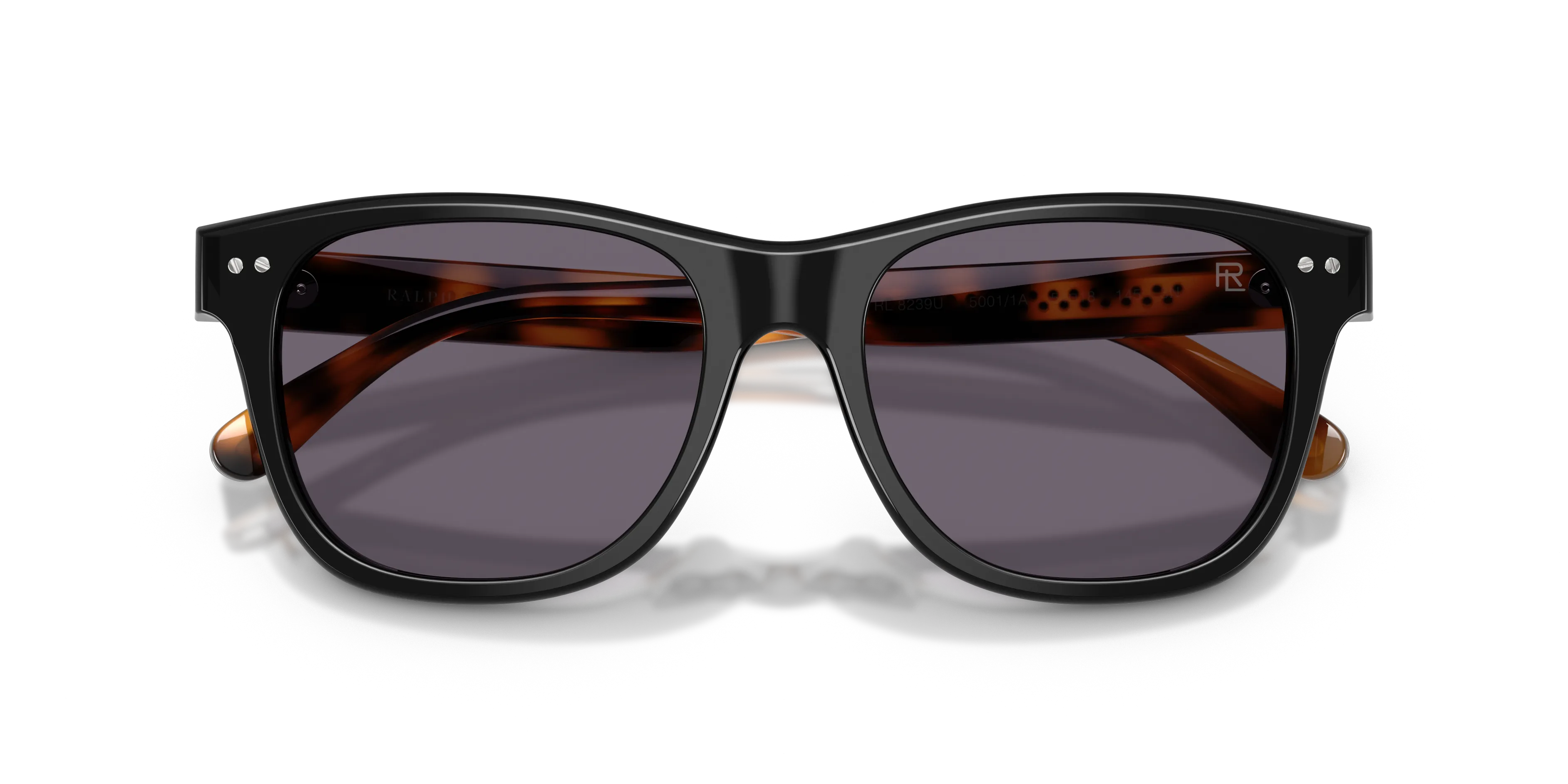 Ralph Lauren RL8239U 50011A Occhiali da sole Acetato Nero Viola Squadrata Normale - immagine 2