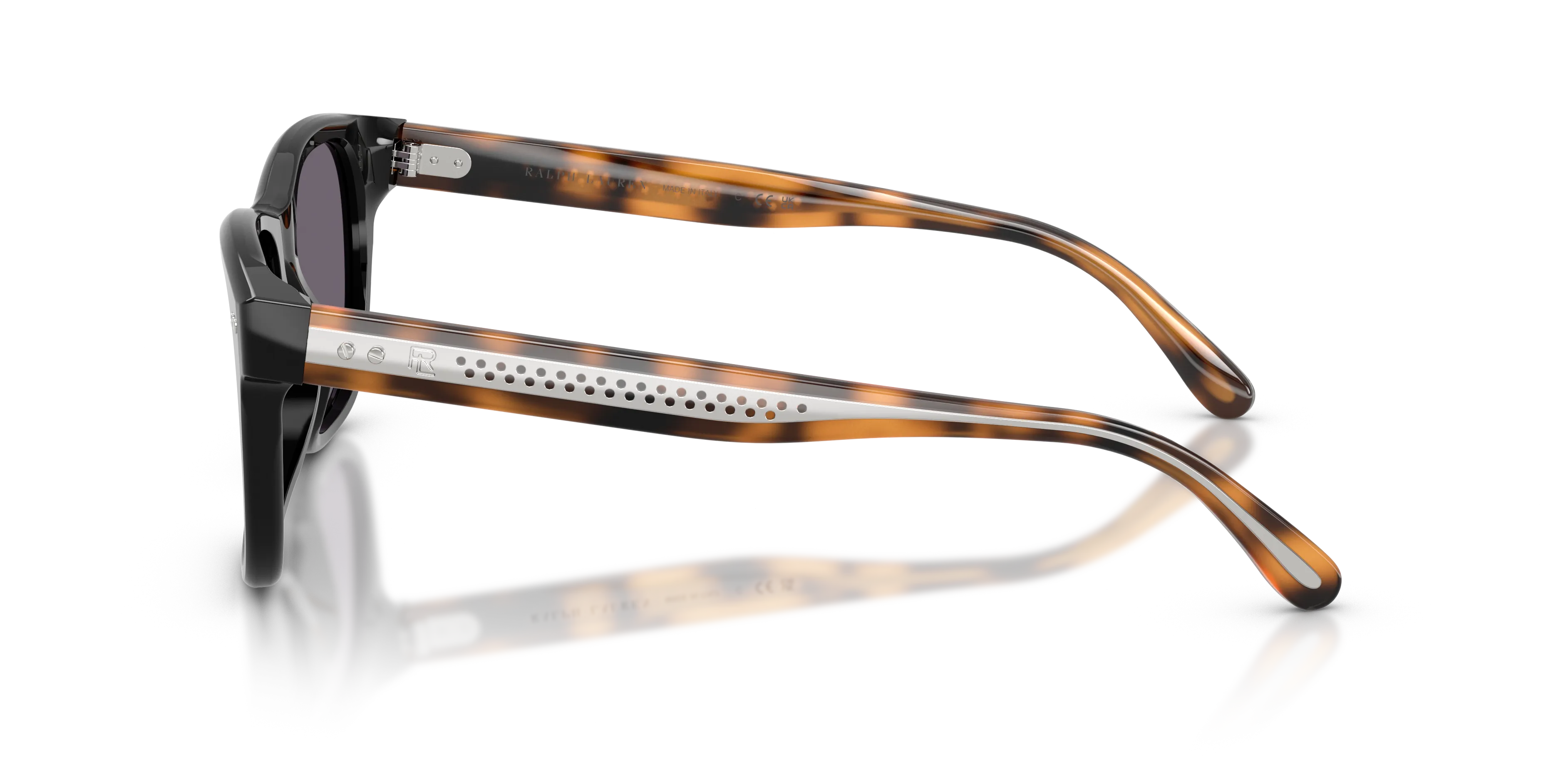 Ralph Lauren RL8239U 50011A Occhiali da sole Acetato Nero Viola Squadrata Normale - immagine 4