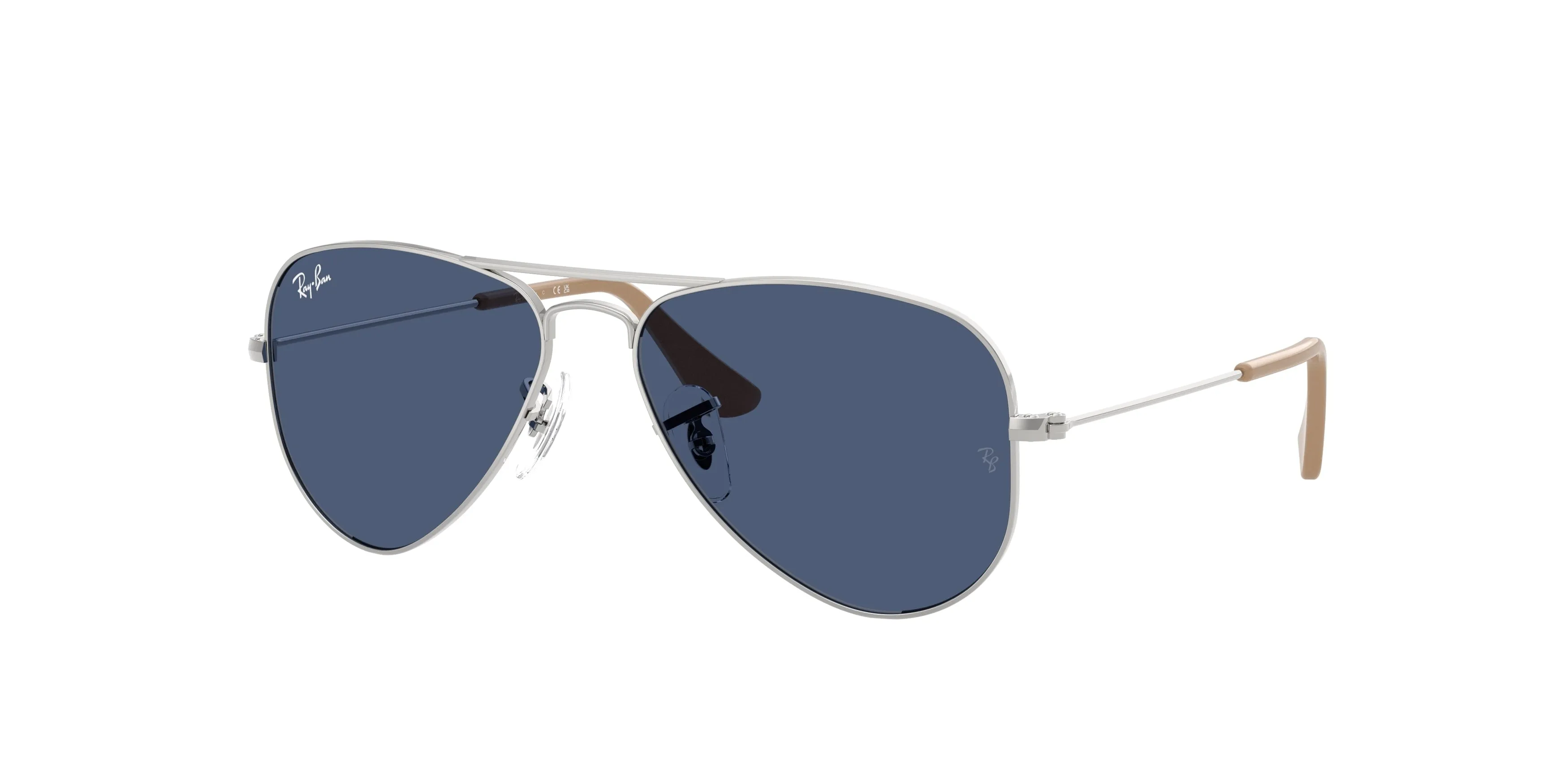 Ray - Ban RJ9506S JUNIOR AVIATOR 301/80 Occhiali da sole bambino Metallo Argento Blu Pilot Normale - immagine 1