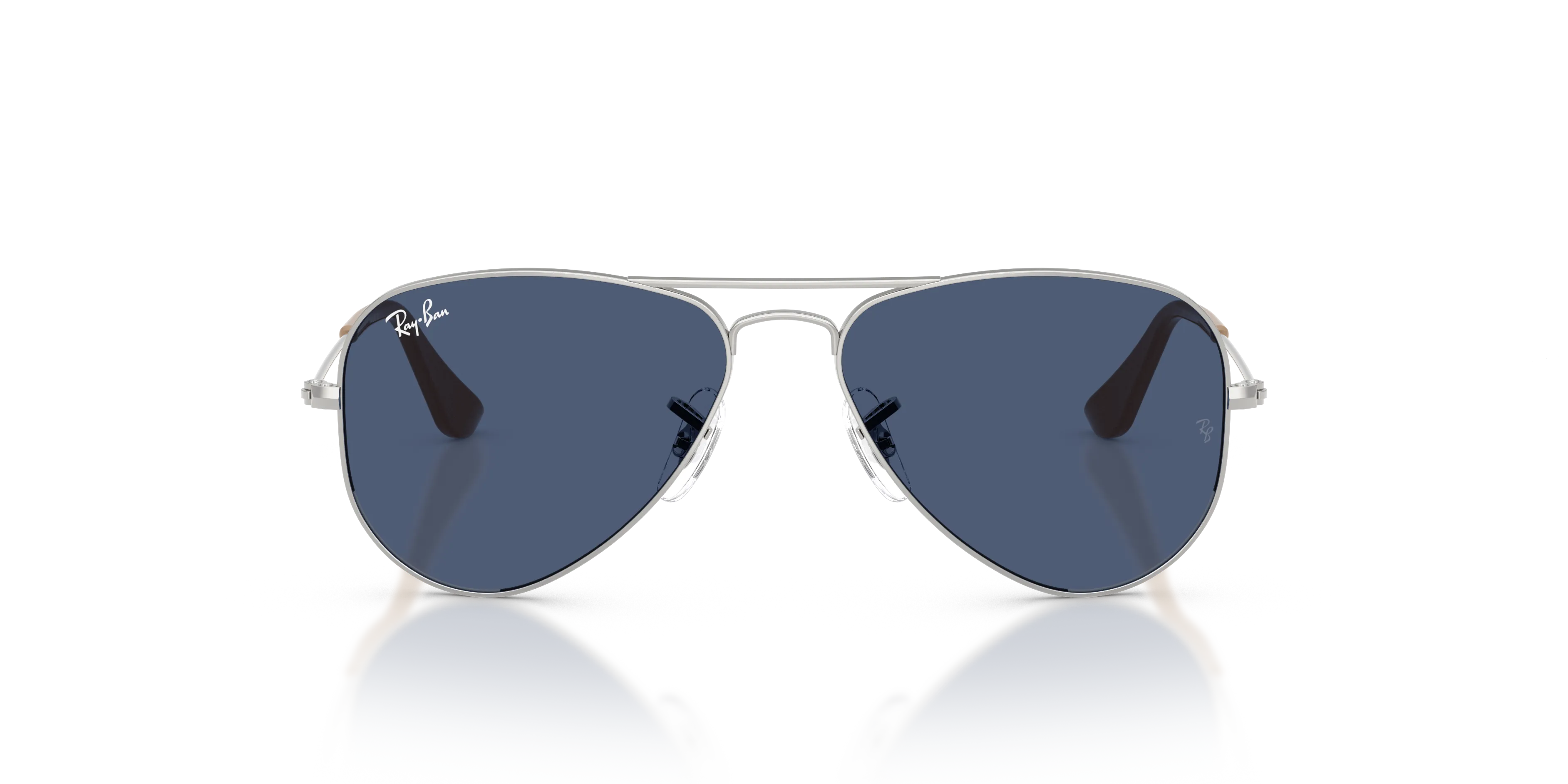 Ray - Ban RJ9506S JUNIOR AVIATOR 301/80 Occhiali da sole bambino Metallo Argento Blu Pilot Normale - immagine 3