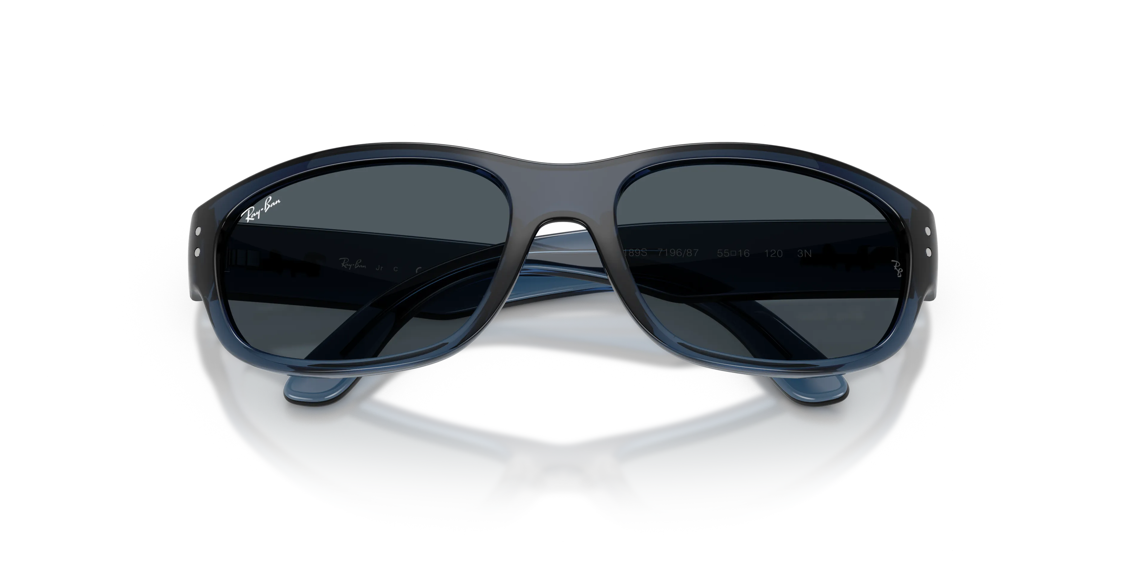 Ray - Ban RJ9189S 719687 Occhiali da sole Iniettato Blu Grigio Pillow Normale - immagine 2