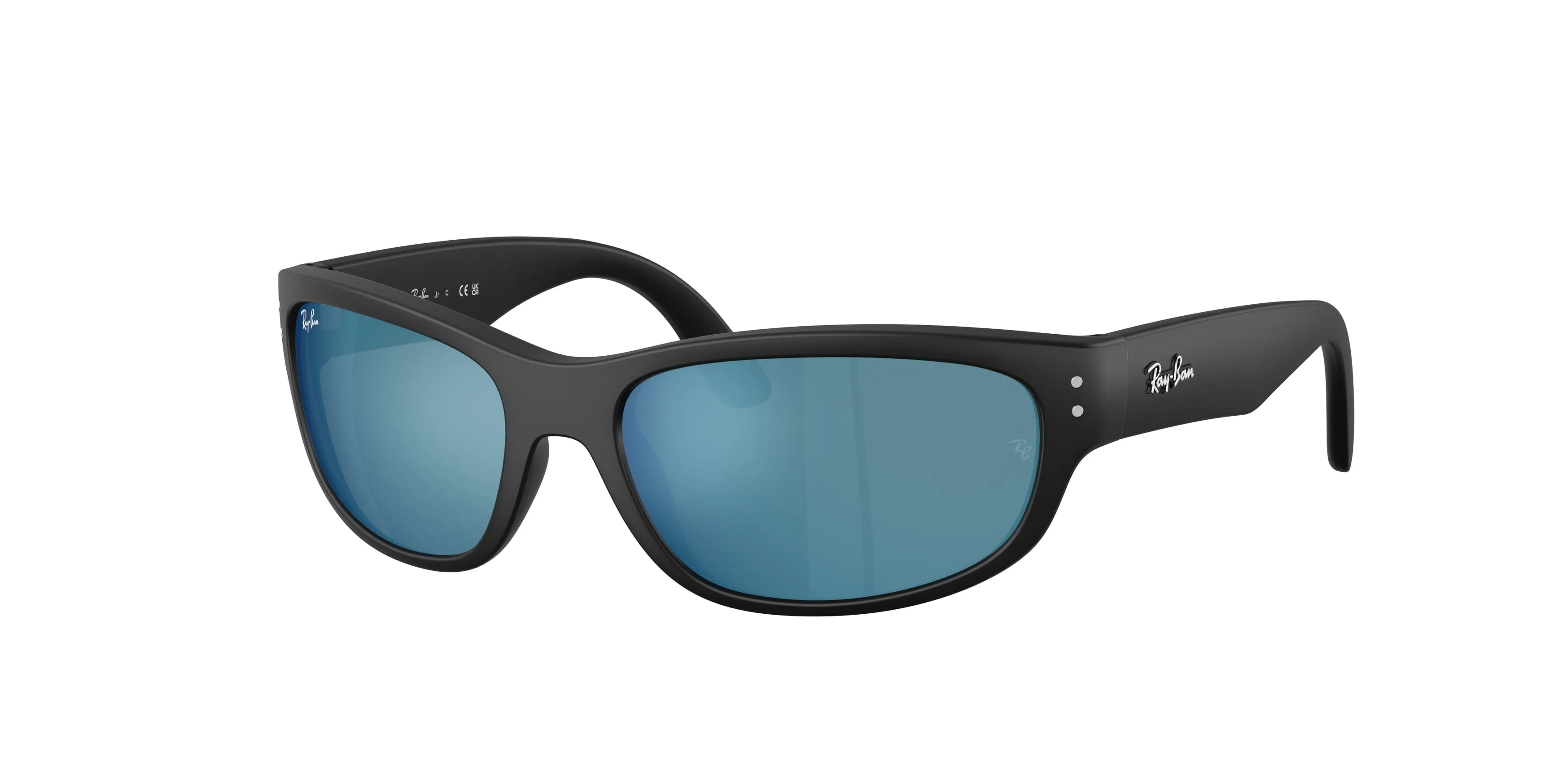 Ray - Ban RJ9189S 100S55 Occhiali da sole Iniettato Nero Blu Pillow Specchiate - immagine 1