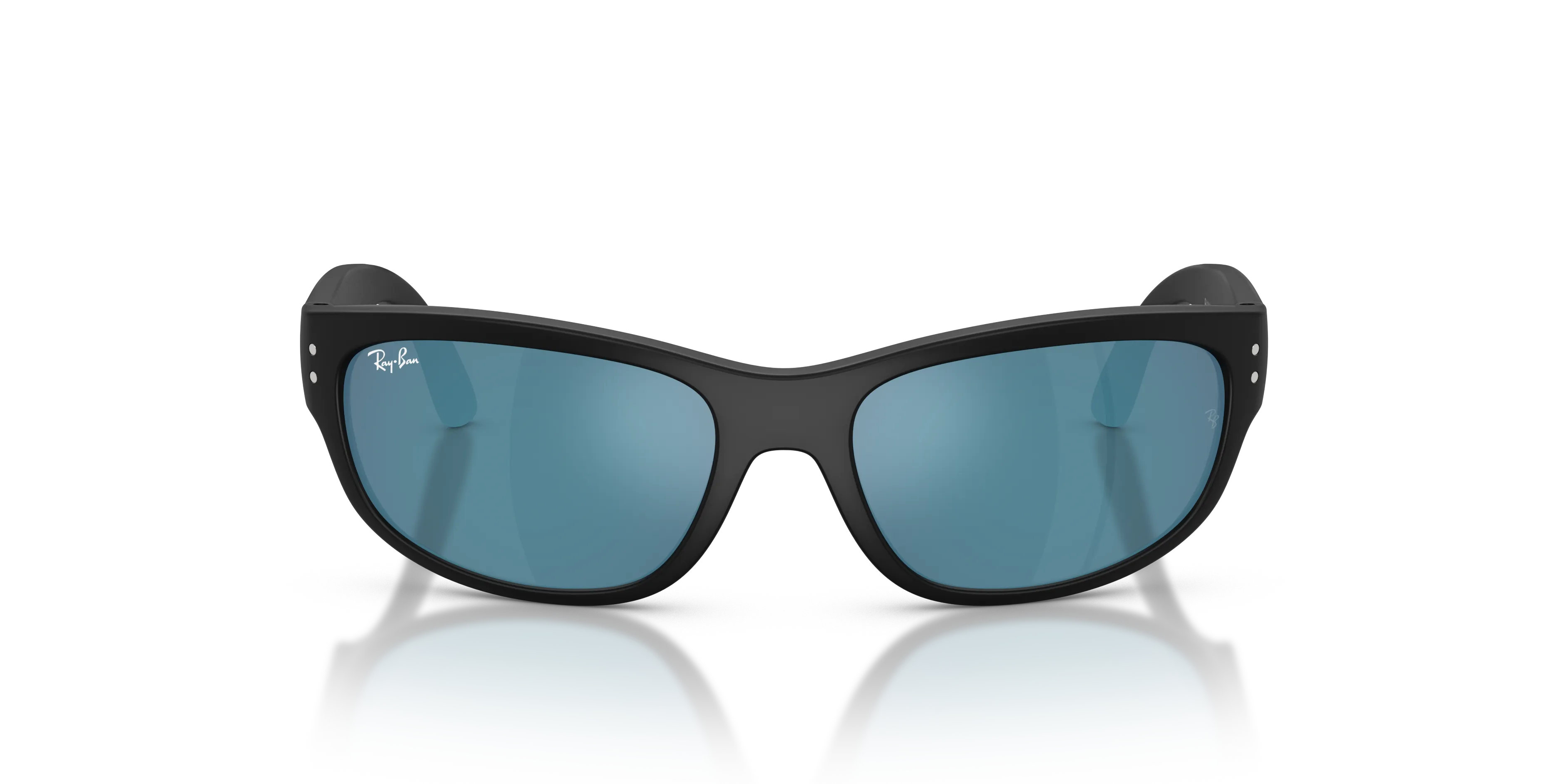 Ray - Ban RJ9189S 100S55 Occhiali da sole Iniettato Nero Blu Pillow Specchiate - immagine 3