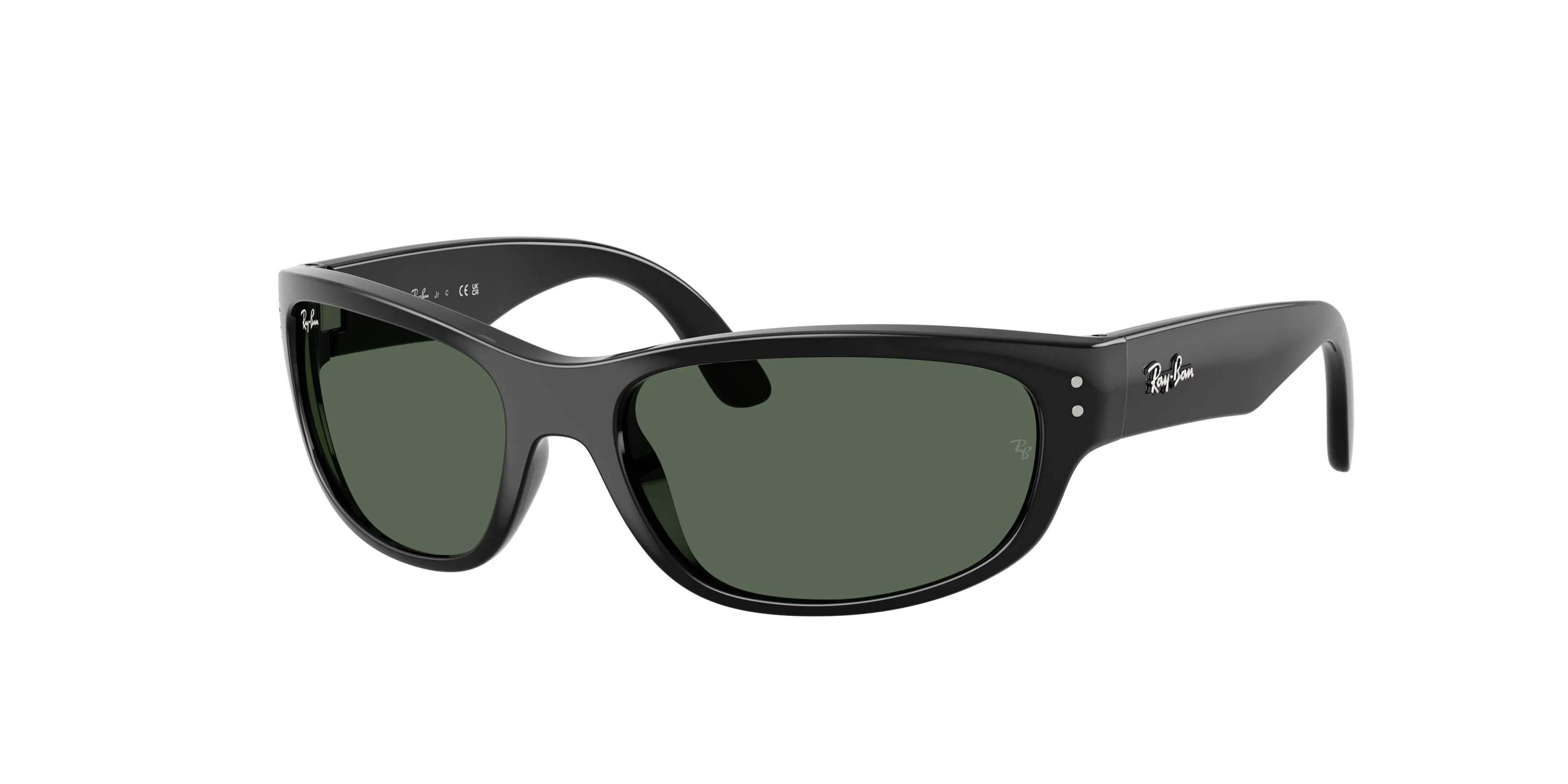 Ray - Ban RJ9189S 100/71 Occhiali da sole Iniettato Nero Verde Pillow Normale - immagine 1