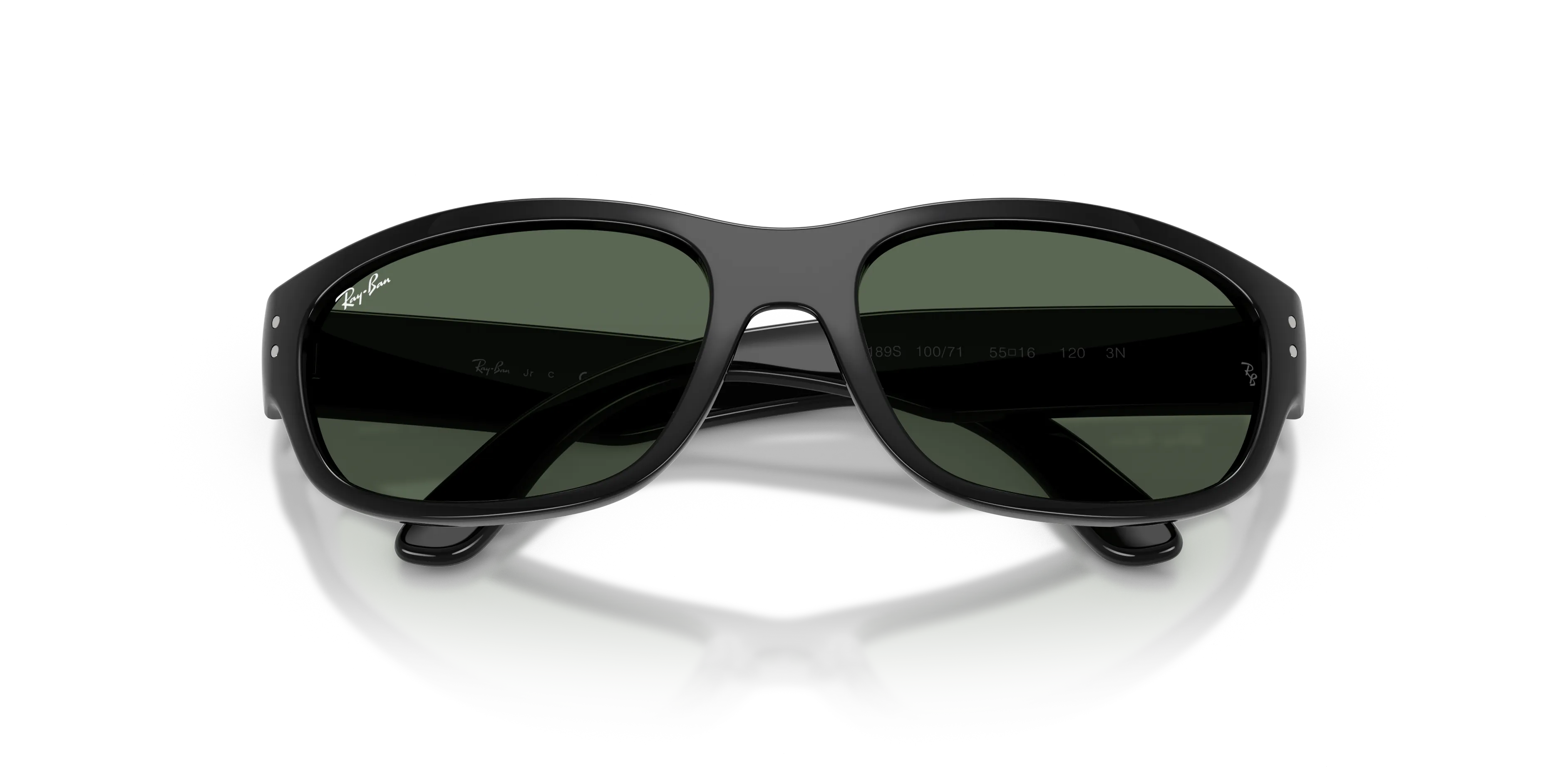 Ray - Ban RJ9189S 100/71 Occhiali da sole Iniettato Nero Verde Pillow Normale - immagine 2