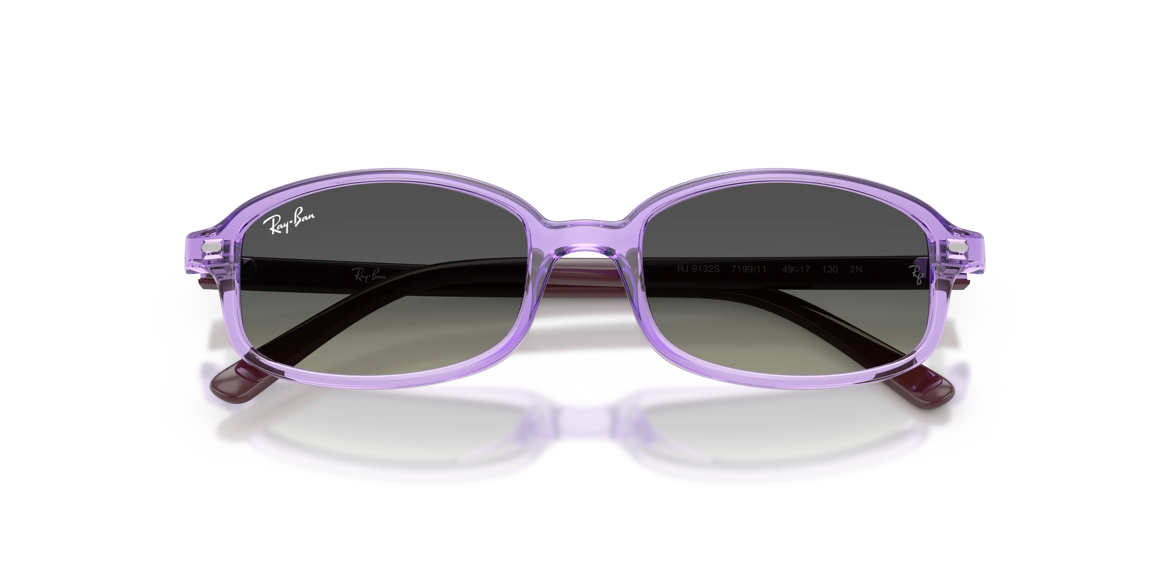 Ray - Ban RJ9132S 719911 Occhiali da sole bambino Nylon Viola Grigio Geometrica Normale Sfumato - immagine 2
