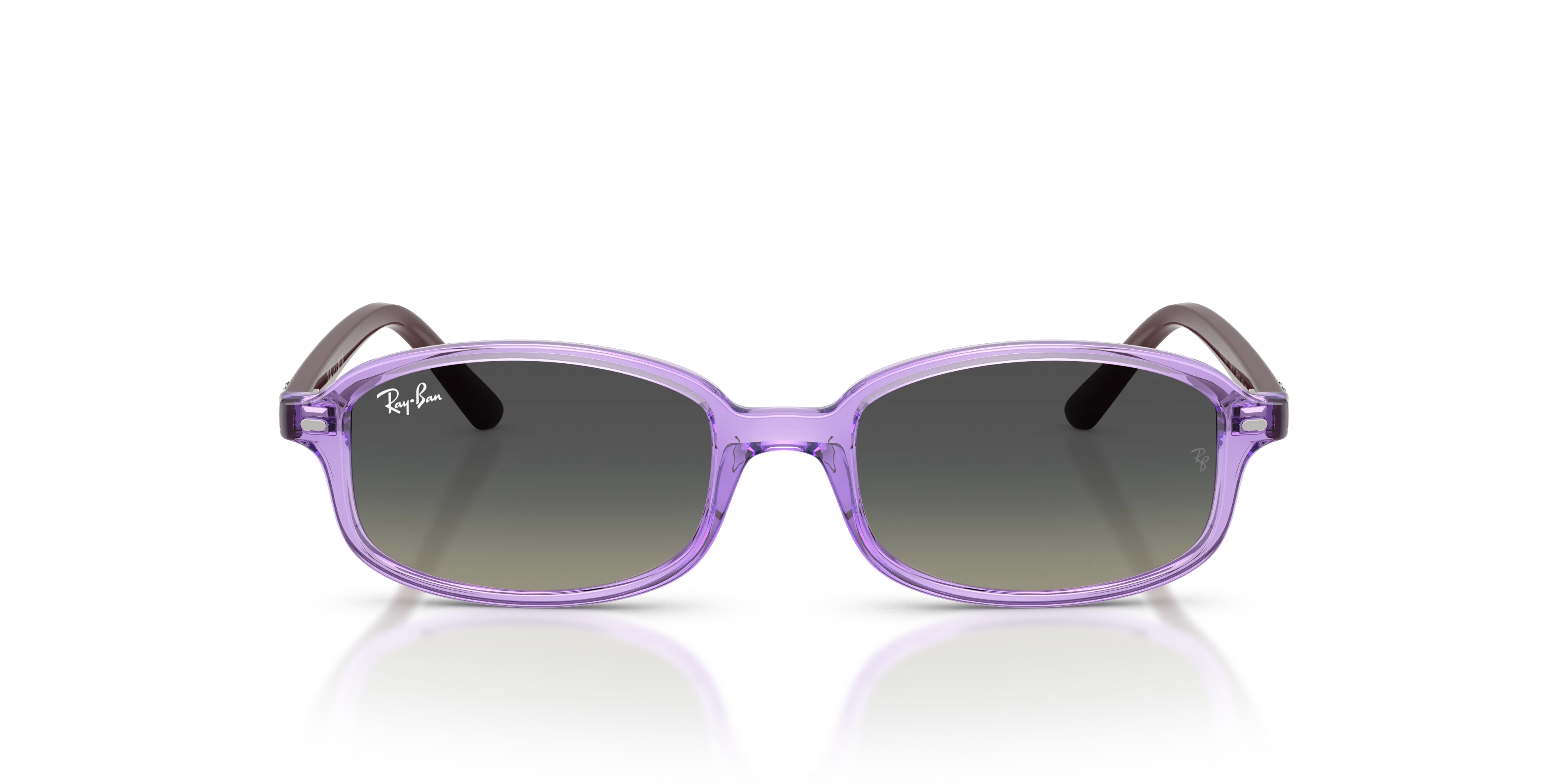 Ray - Ban RJ9132S 719911 Occhiali da sole bambino Nylon Viola Grigio Geometrica Normale Sfumato - immagine 3