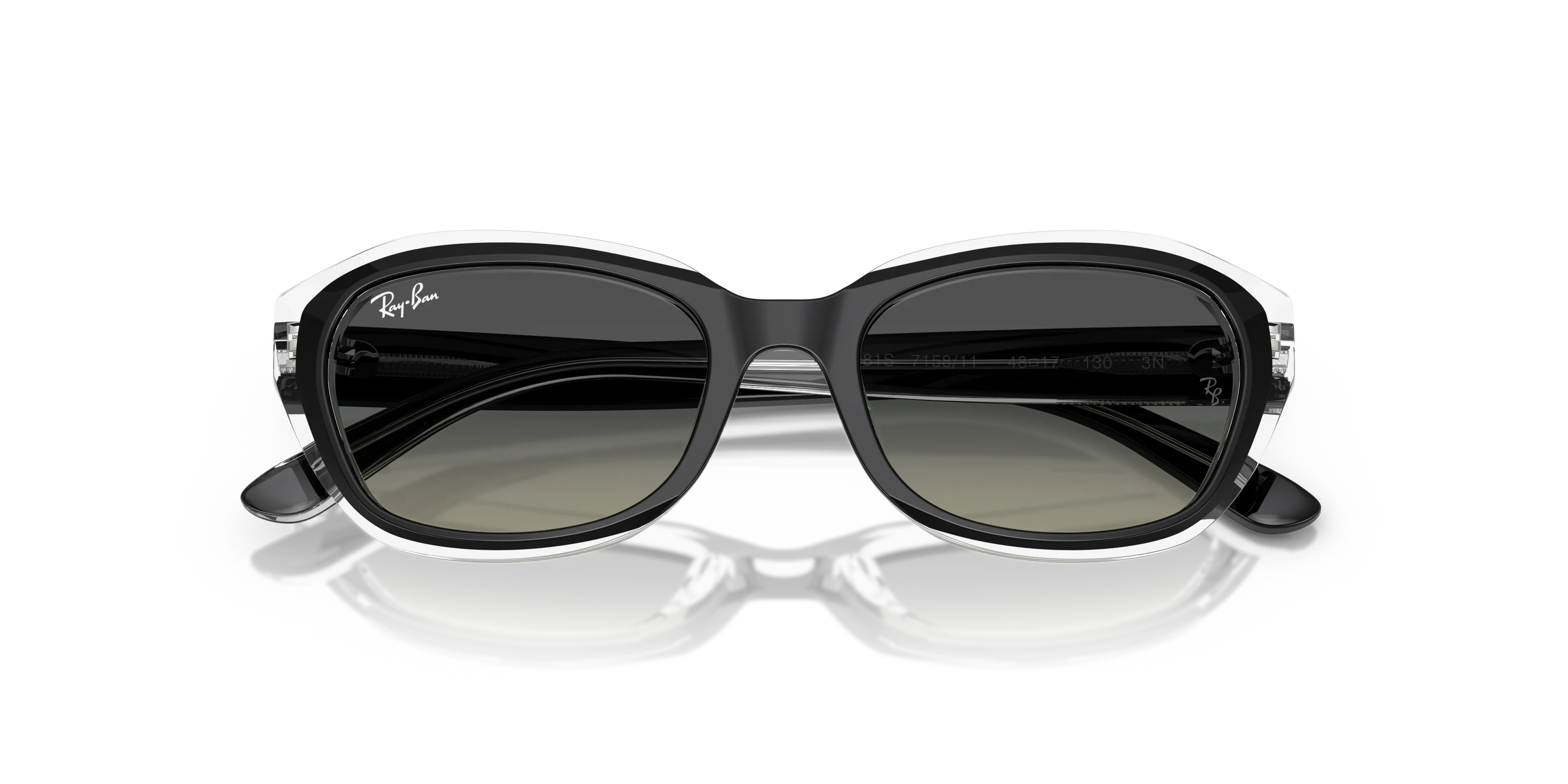 Ray - Ban RJ9081S 715811 Occhiali da sole Acetato Nero Grigio Geometrica Normale Sfumato - immagine 2
