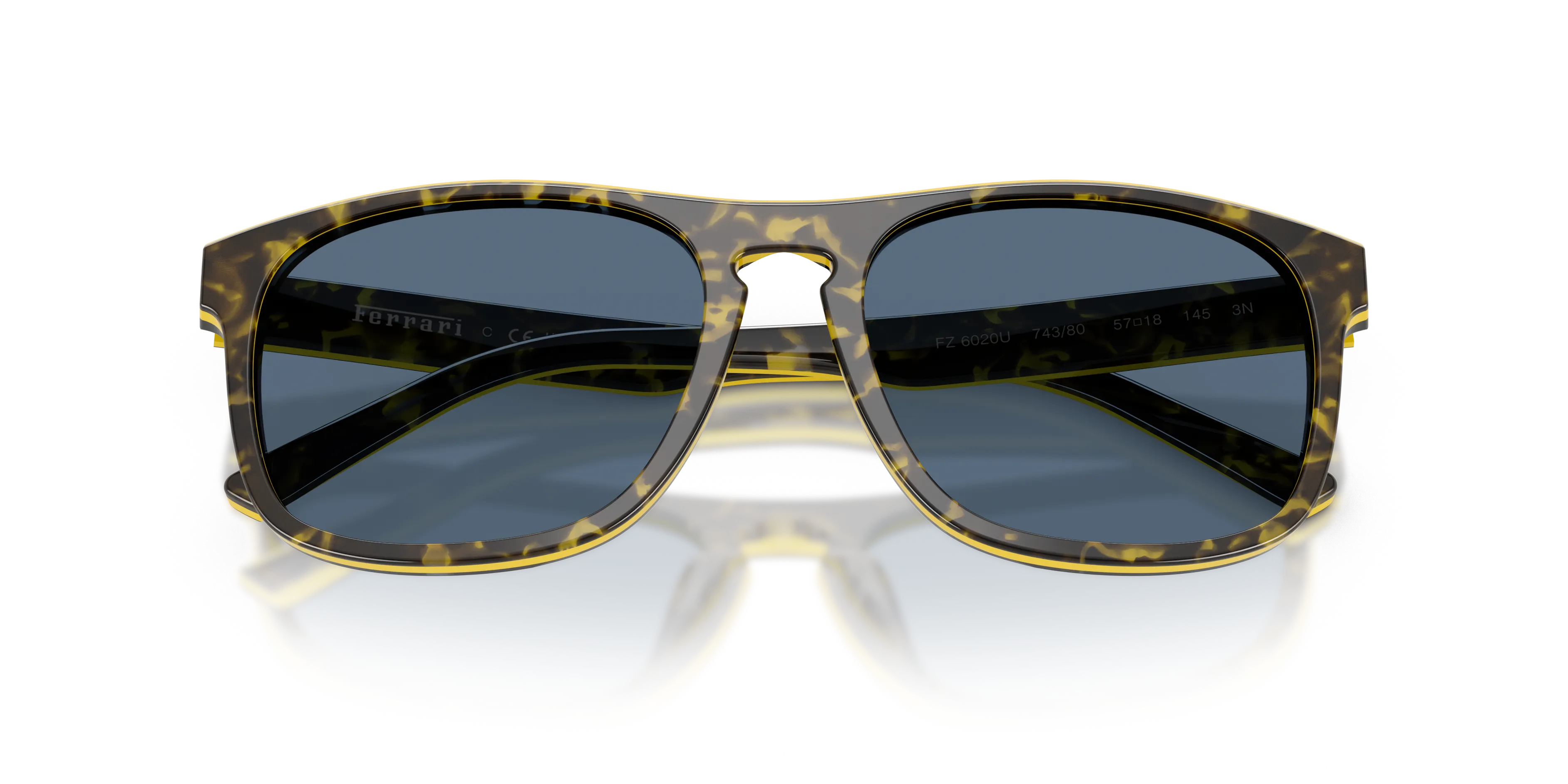 Ferrari Scuderia FZ6020U 743/80 Occhiali da sole Acetato Tartaruga Blu Squadrata Normale - immagine 2