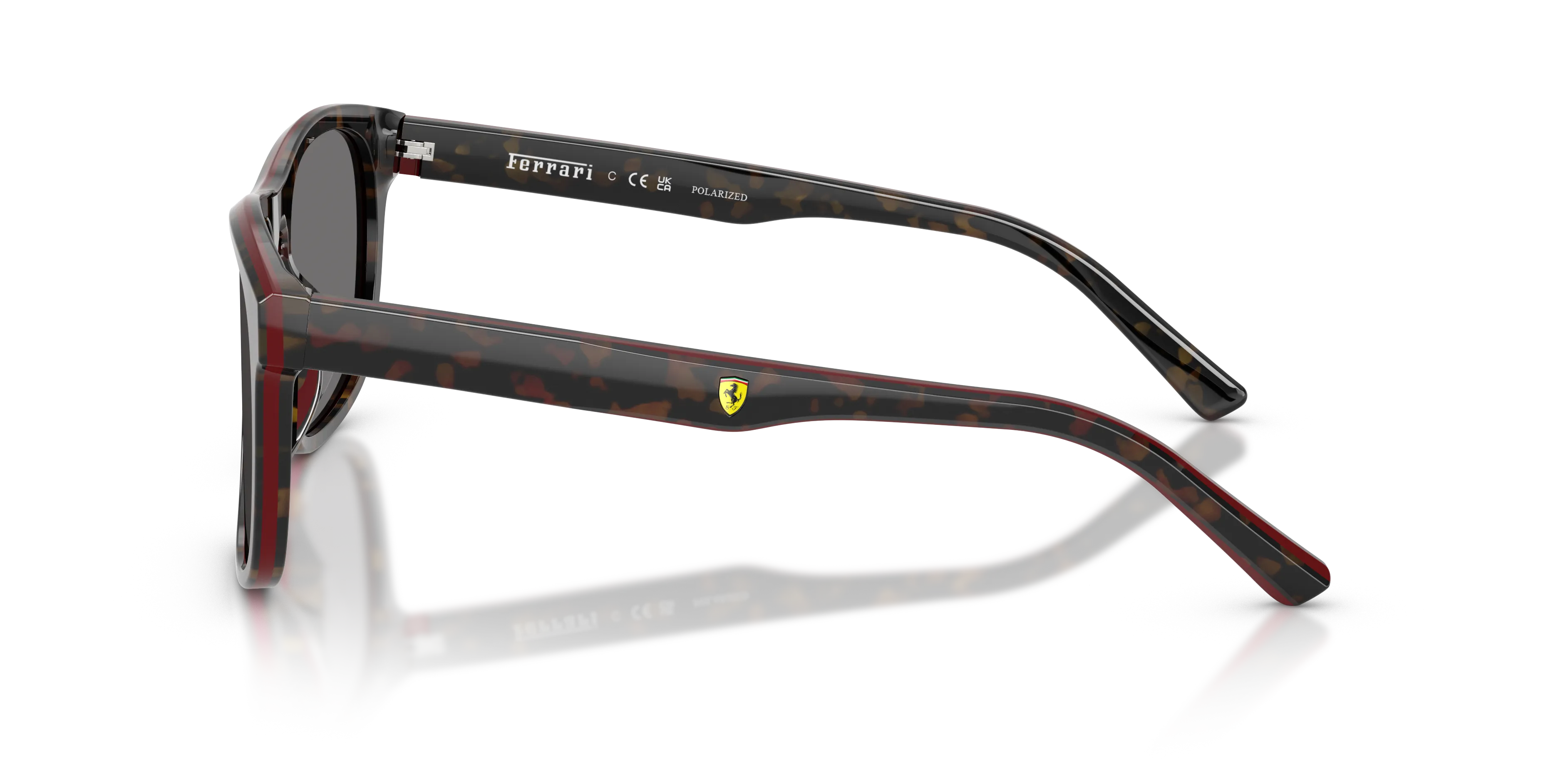 Ferrari Scuderia FZ6020U 742/81 Occhiali da sole Acetato Rosso Grigio Squadrata Polarizzata - immagine 4