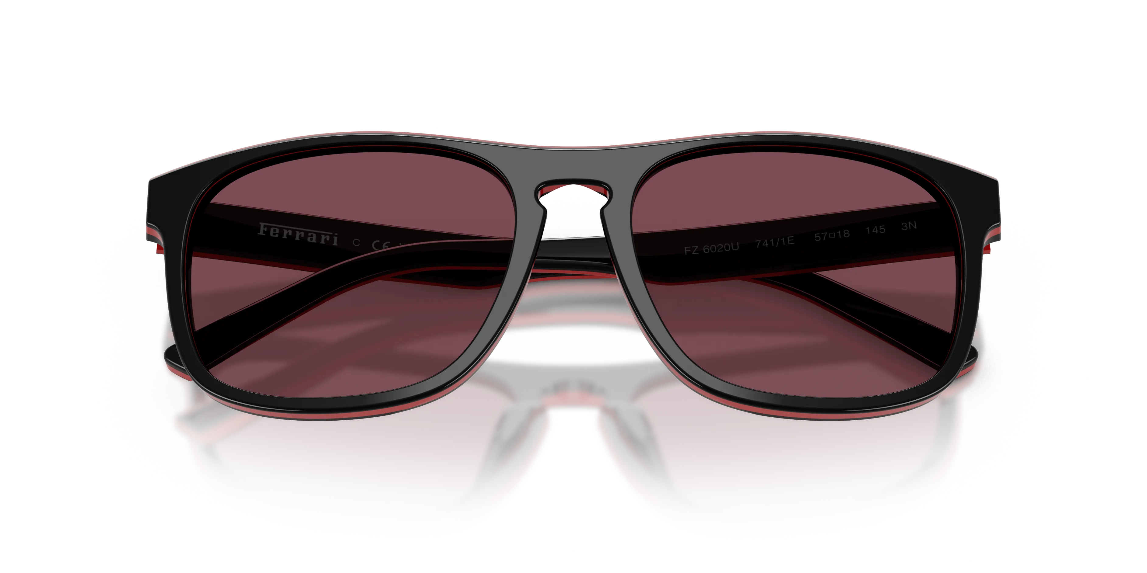 Ferrari Scuderia FZ6020U 741/1E Occhiali da sole Acetato Nero Rosso Squadrata Normale - immagine 2