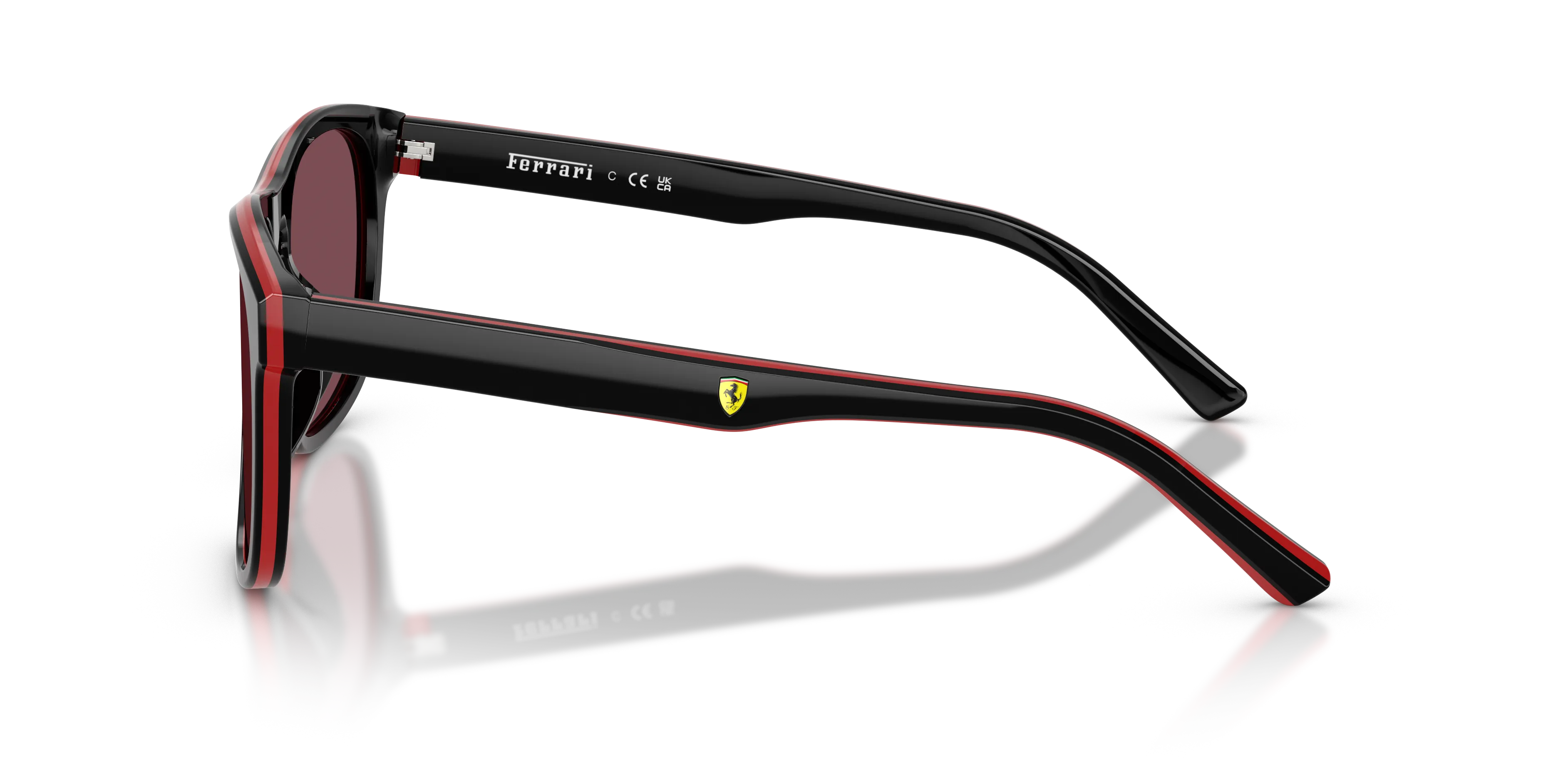 Ferrari Scuderia FZ6020U 741/1E Occhiali da sole Acetato Nero Rosso Squadrata Normale - immagine 4