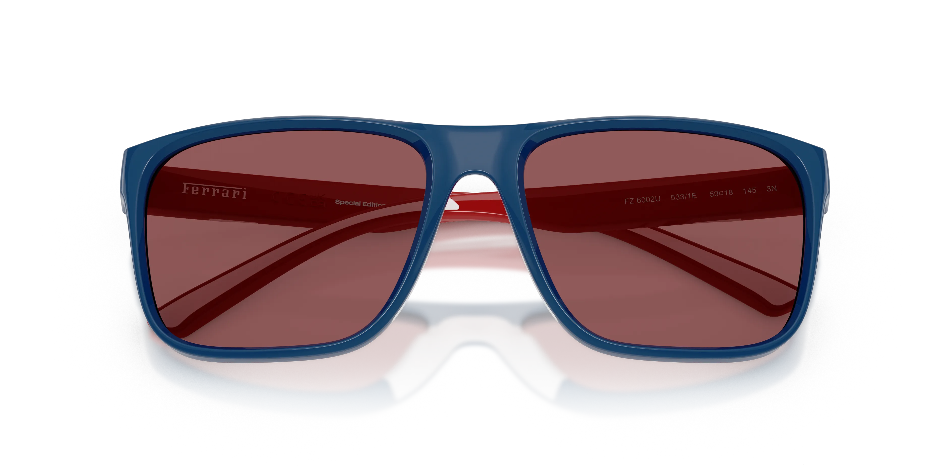 Ferrari Scuderia FZ6002U 533/1E Occhiali da sole Iniettato Blu Bordeaux Squadrata Normale - immagine 2