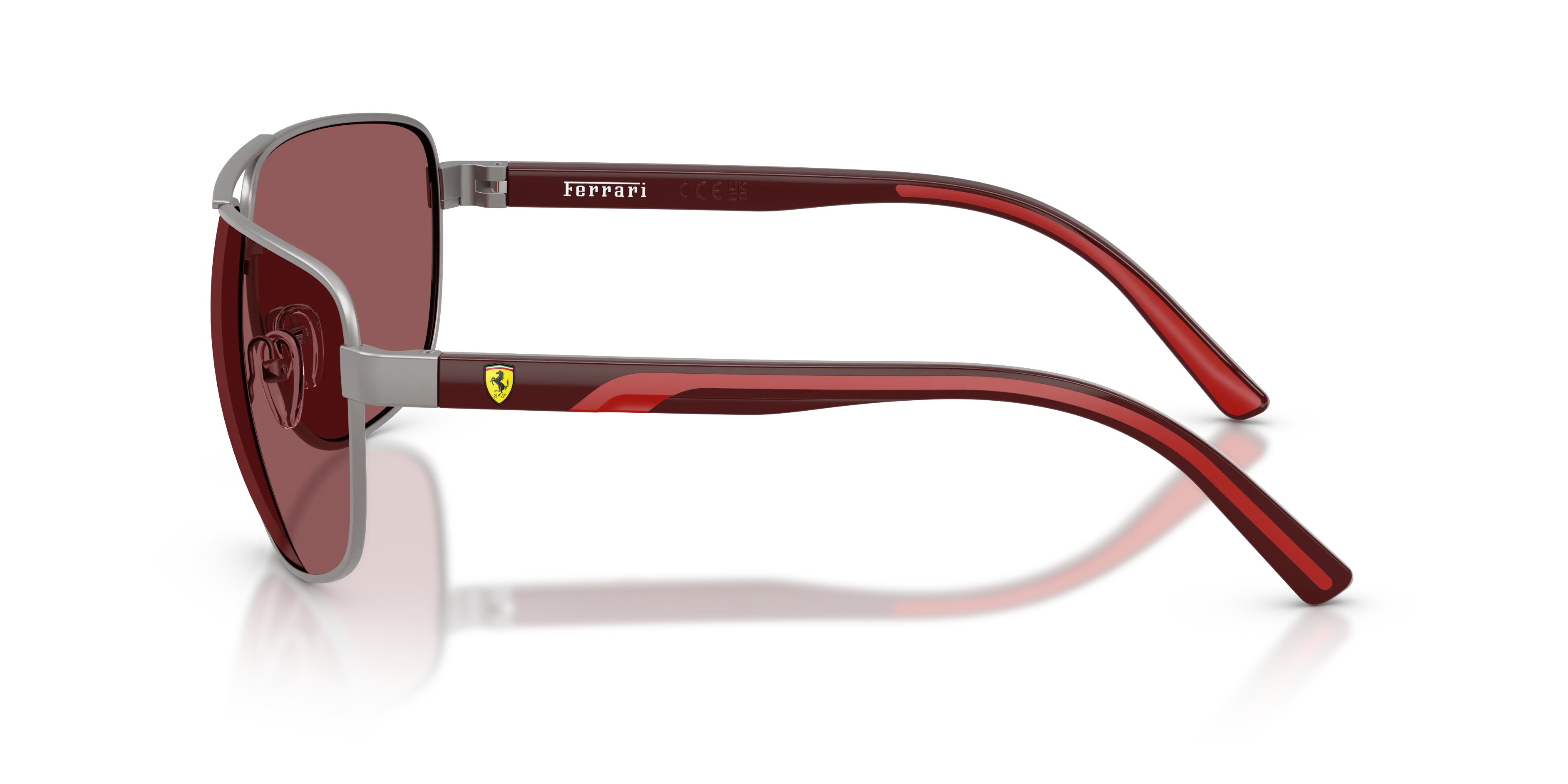 Ferrari Scuderia FZ5007 115/1E Occhiali da sole Metallo Grigio Rosso Pillow Normale - immagine 4