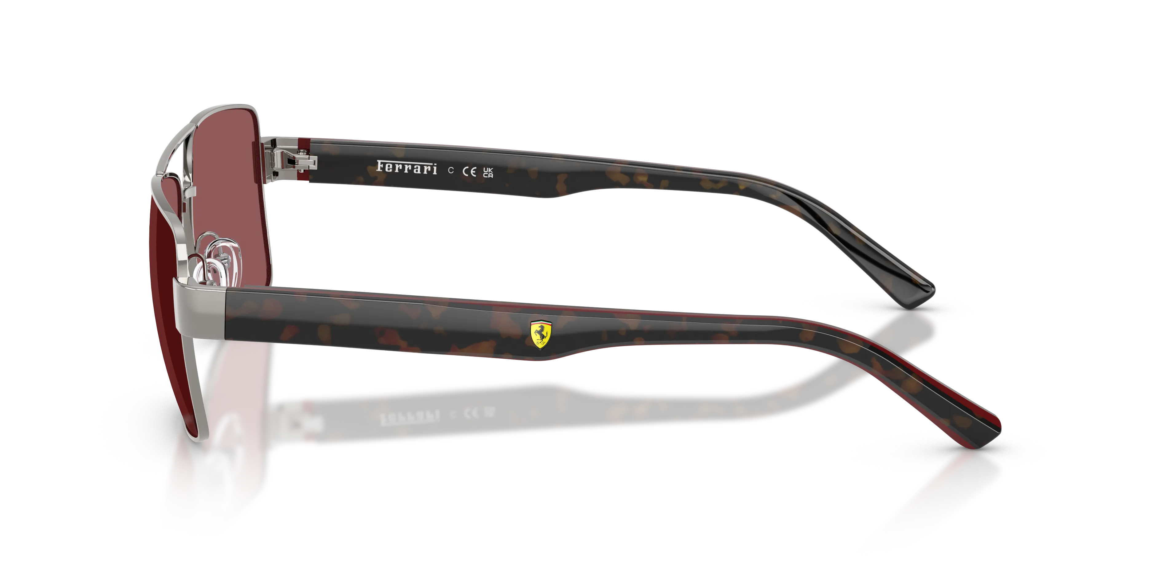Ferrari Scuderia FZ5005 104/1E Occhiali da sole Metallo Grigio Rosso Squadrata Normale - immagine 4