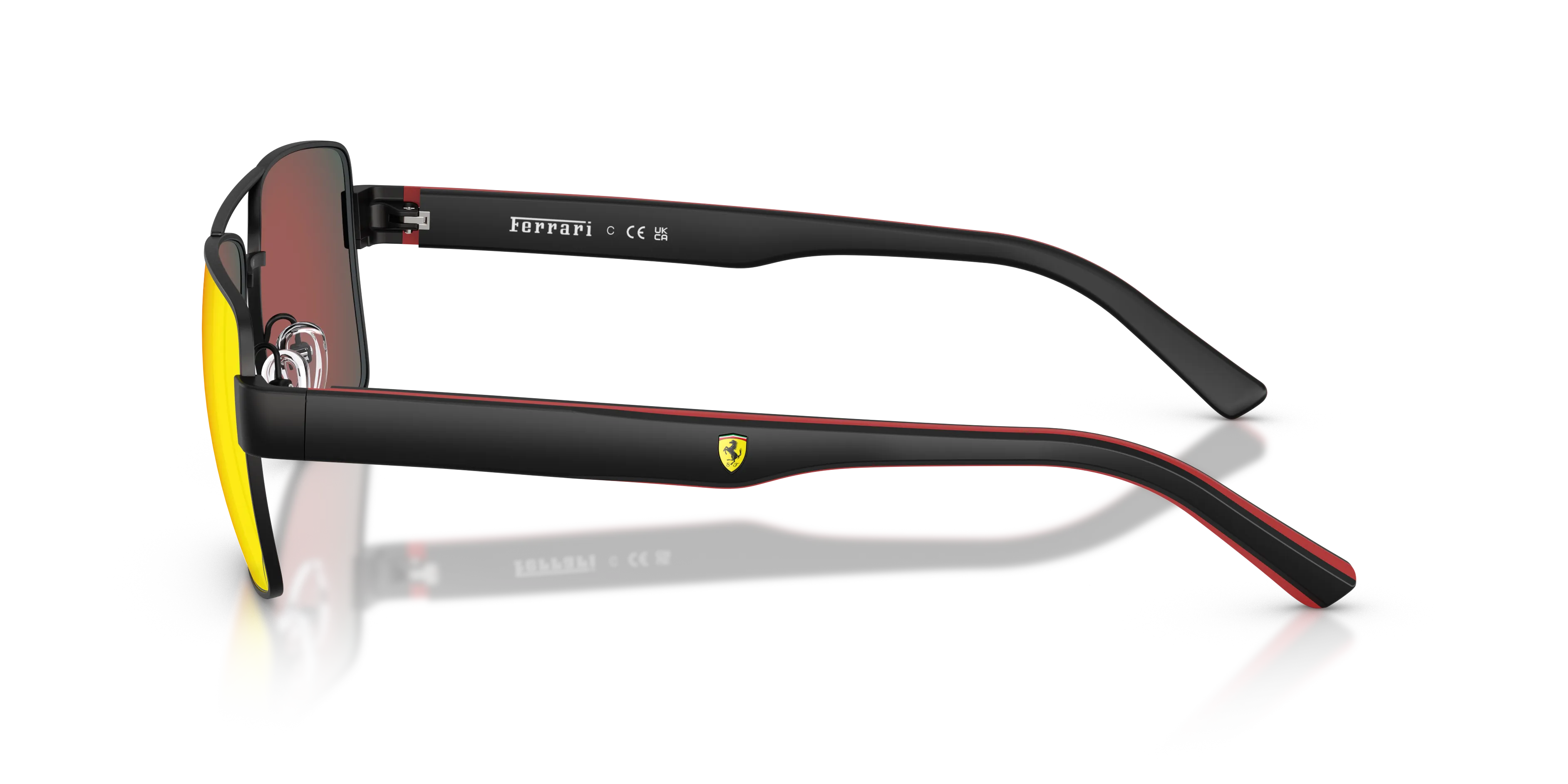 Ferrari Scuderia FZ5005 101/6Q Occhiali da sole Metallo Nero Rosso Squadrata Normale - immagine 4