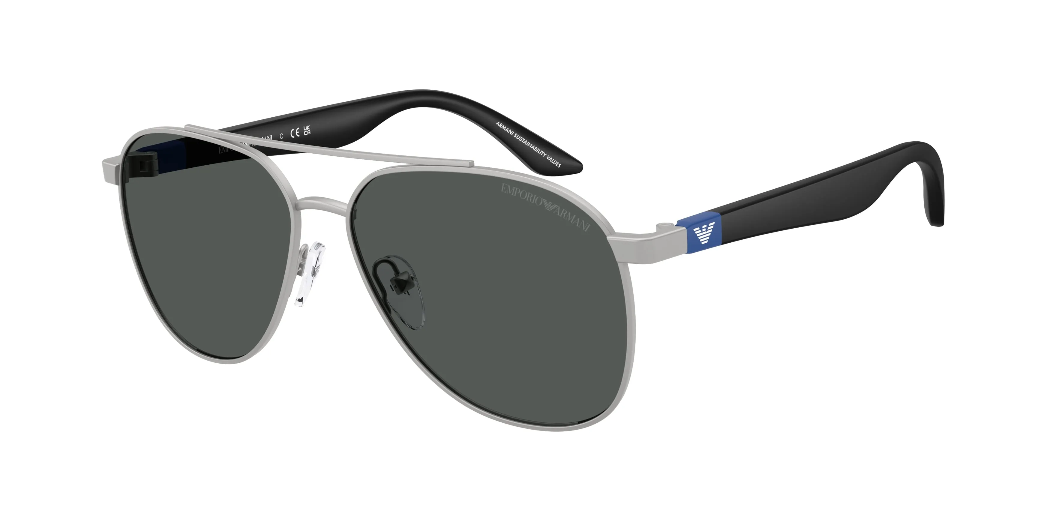 Emporio Armani EK2001 310587 Occhiali da sole bambino Metallo Argento Grigio Pilot Normale - immagine 1