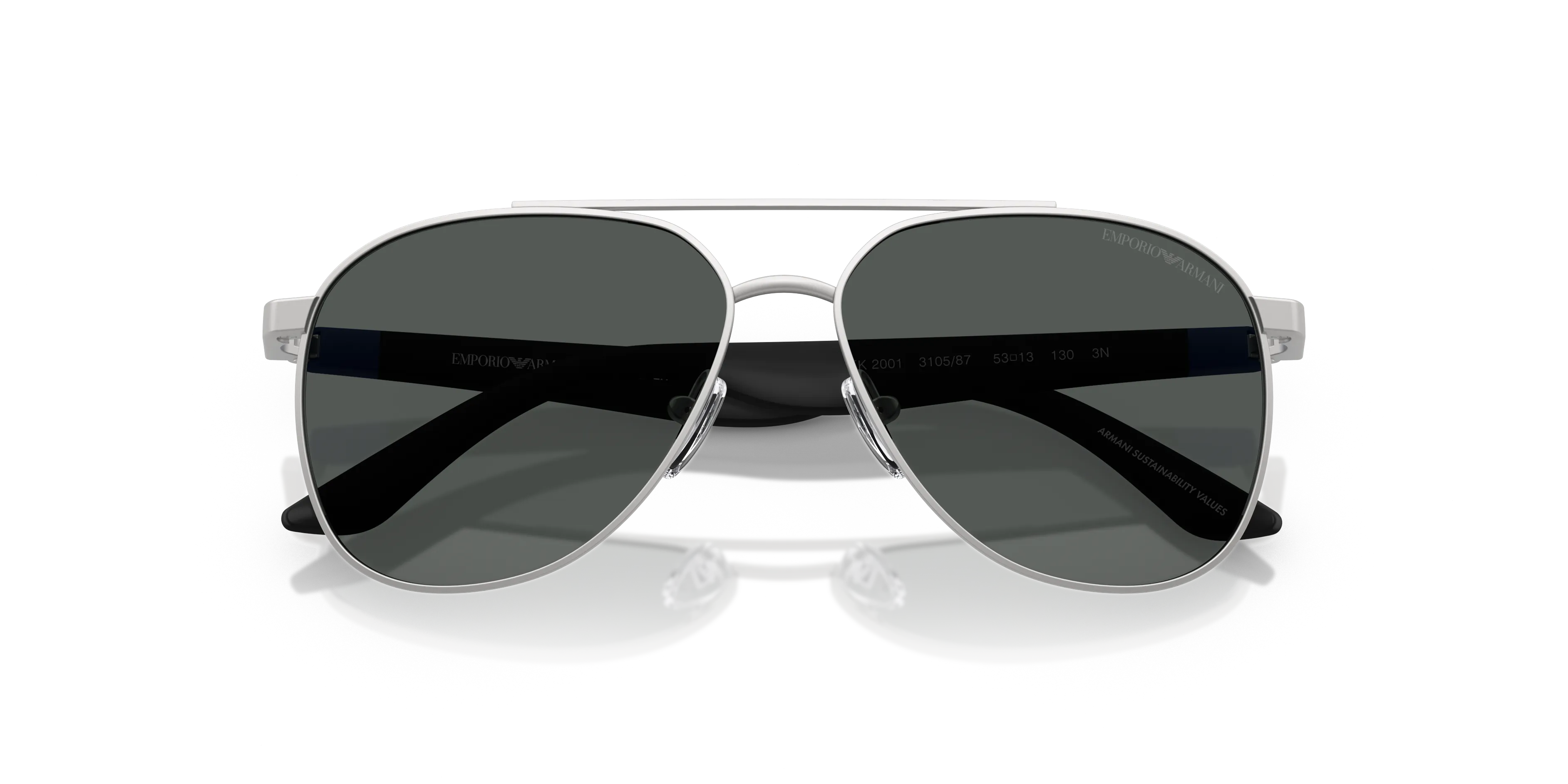 Emporio Armani EK2001 310587 Occhiali da sole bambino Metallo Argento Grigio Pilot Normale - immagine 2