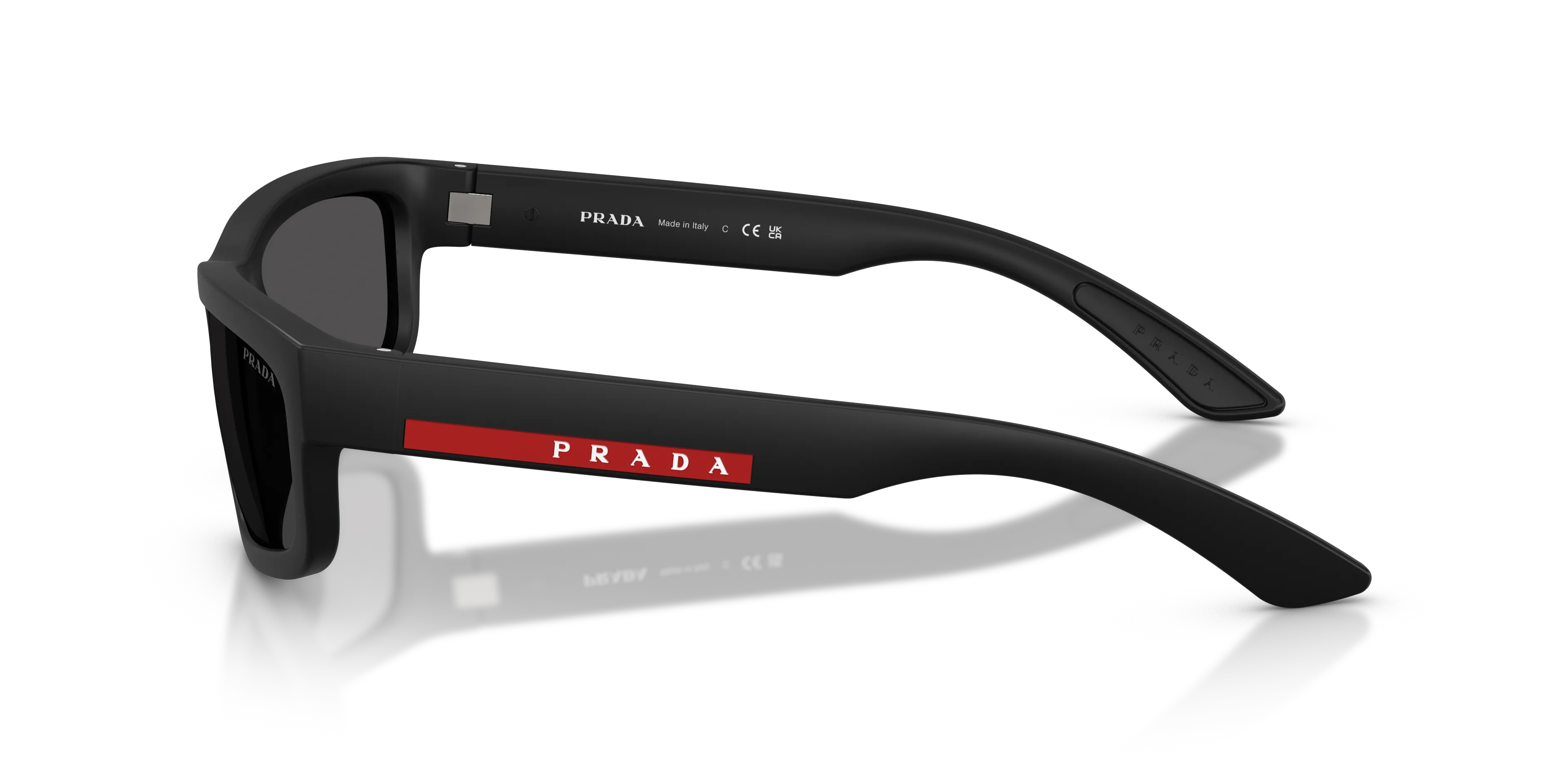 Prada Linea Rossa PS 05ZS DG006F Occhiali da sole Iniettato Nero Grigio Squadrata Normale - immagine 4
