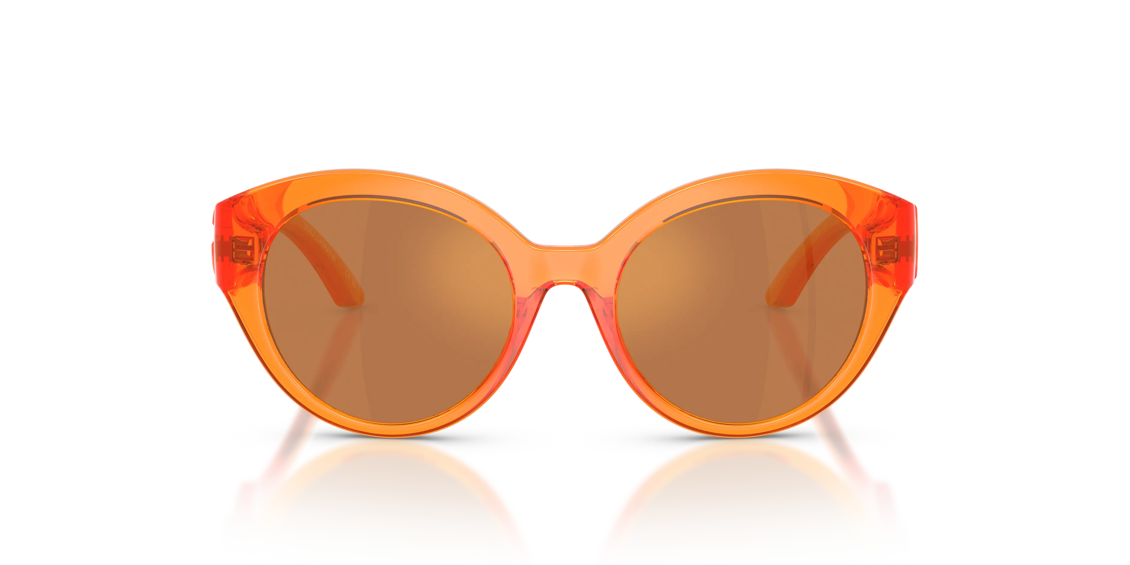 Dolce & Gabbana DX6010 33887J Occhiali da sole Iniettato Arancione Arancione Farfalla Specchiate - immagine 3