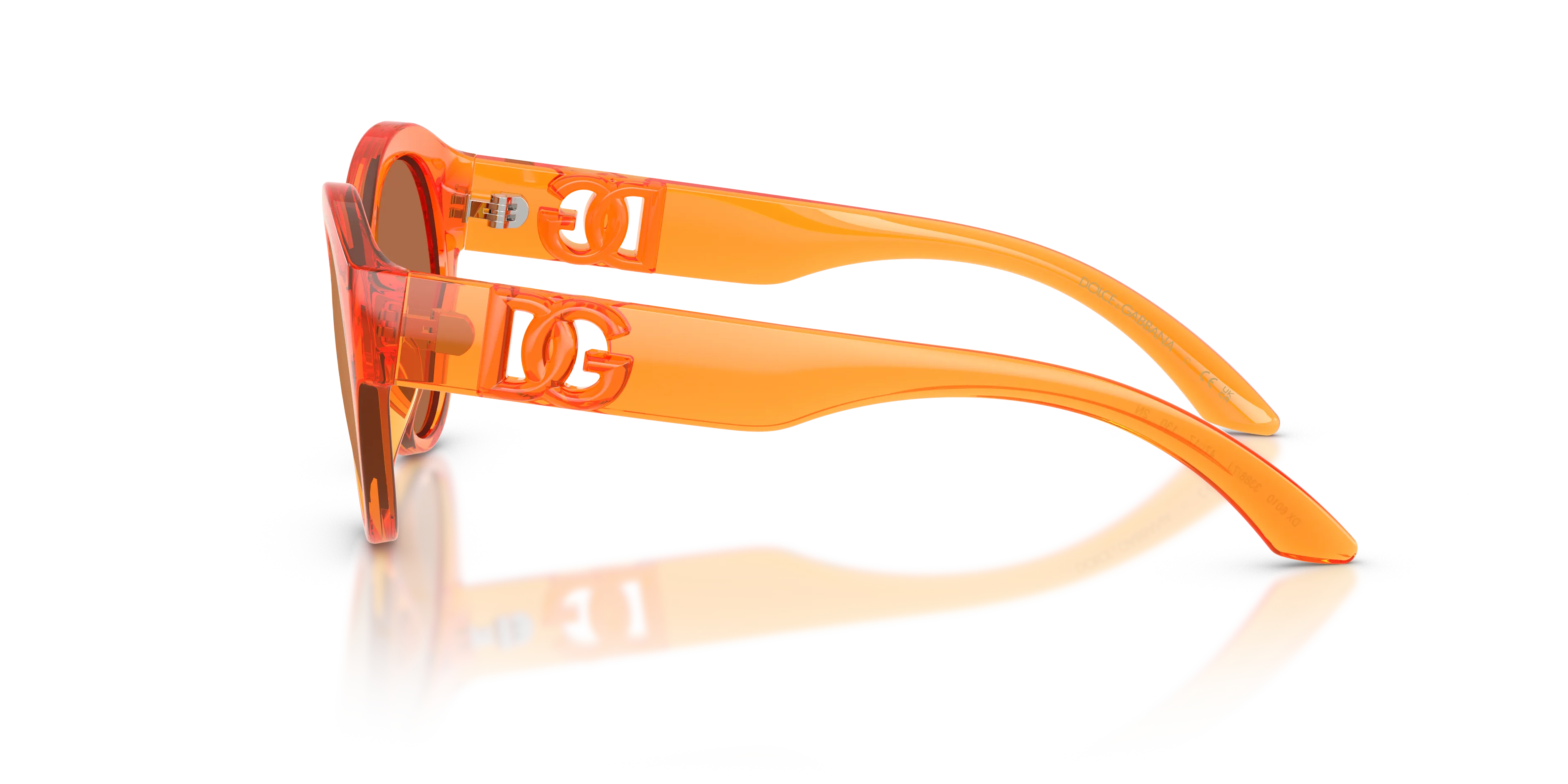 Dolce & Gabbana DX6010 33887J Occhiali da sole Iniettato Arancione Arancione Farfalla Specchiate - immagine 4