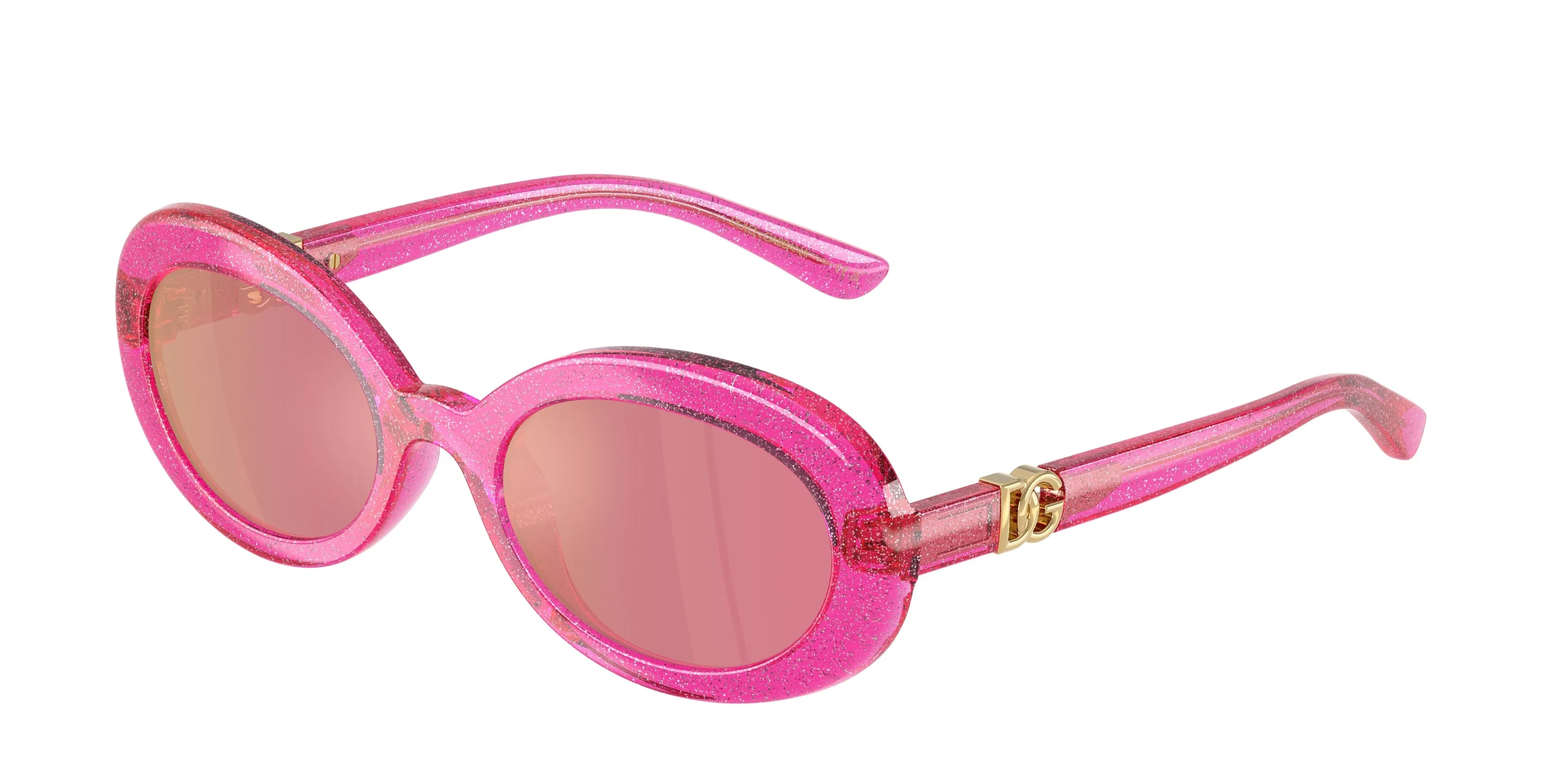 Dolce & Gabbana DX6007U 3351/Z Occhiali da sole Iniettato Rosa Rosa Rotonda Specchiate - immagine 1