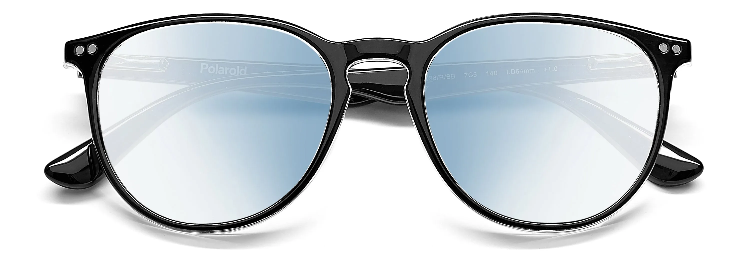 Polaroid PLD 0028/R/BB 7C5/G6 Montature da vista Policarbonato Nero Blu Pantos Normale Anti luce blu - per PC - immagine 3