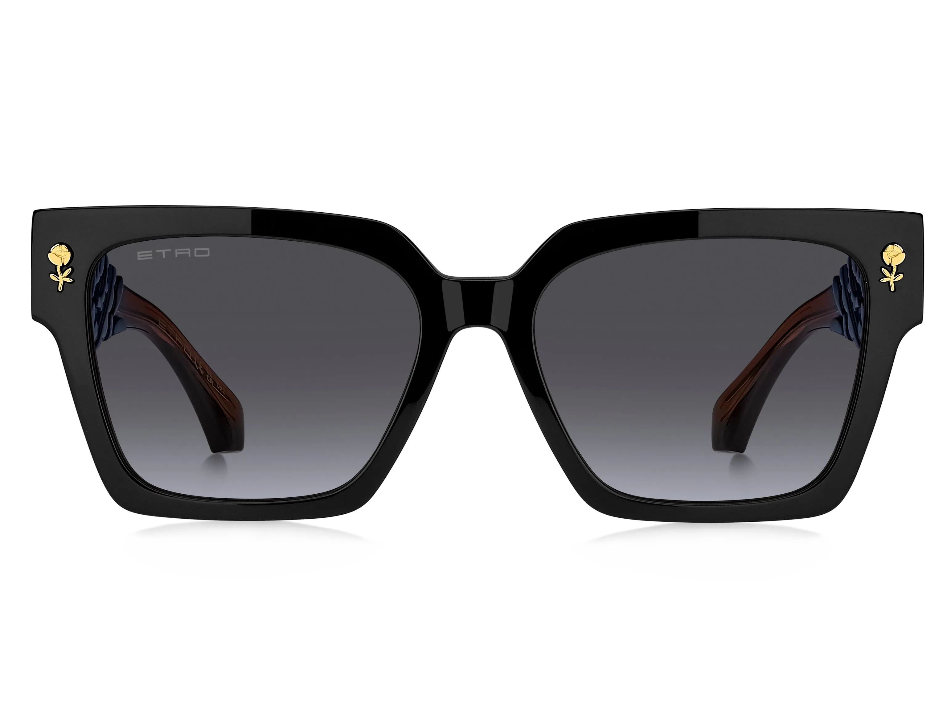 ETRO ETRO 0128/S IPA/GB Occhiali da sole Acetato Nero Grigio Squadrata Normale Sfumato - immagine 2