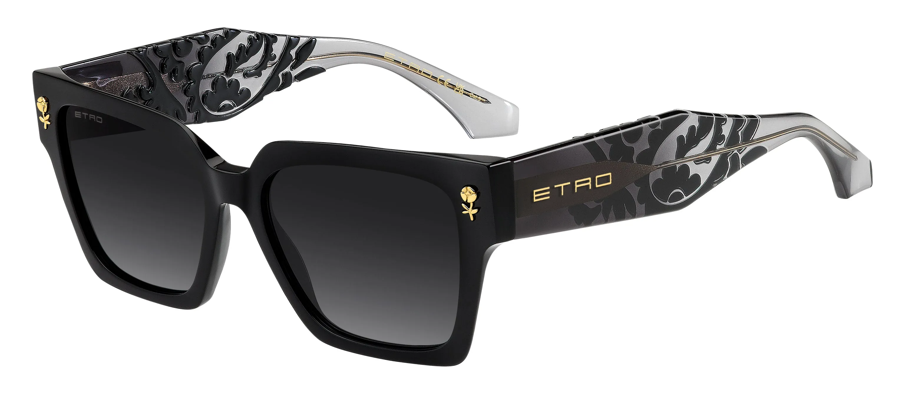 ETRO ETRO 0128/S 807/9O Occhiali da sole Acetato Nero Grigio Squadrata Normale Sfumato - immagine 1