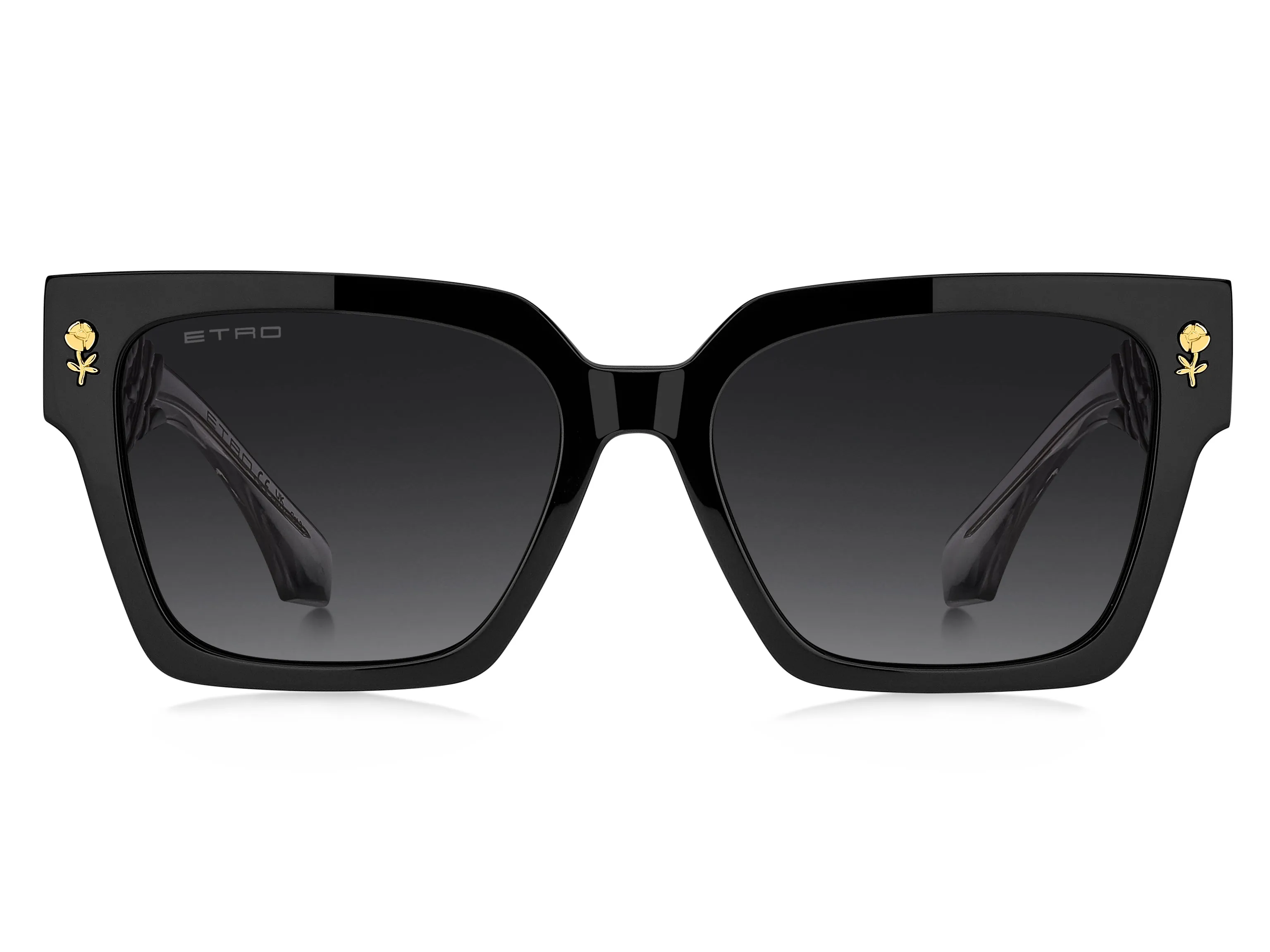 ETRO ETRO 0128/S 807/9O Occhiali da sole Acetato Nero Grigio Squadrata Normale Sfumato - immagine 2