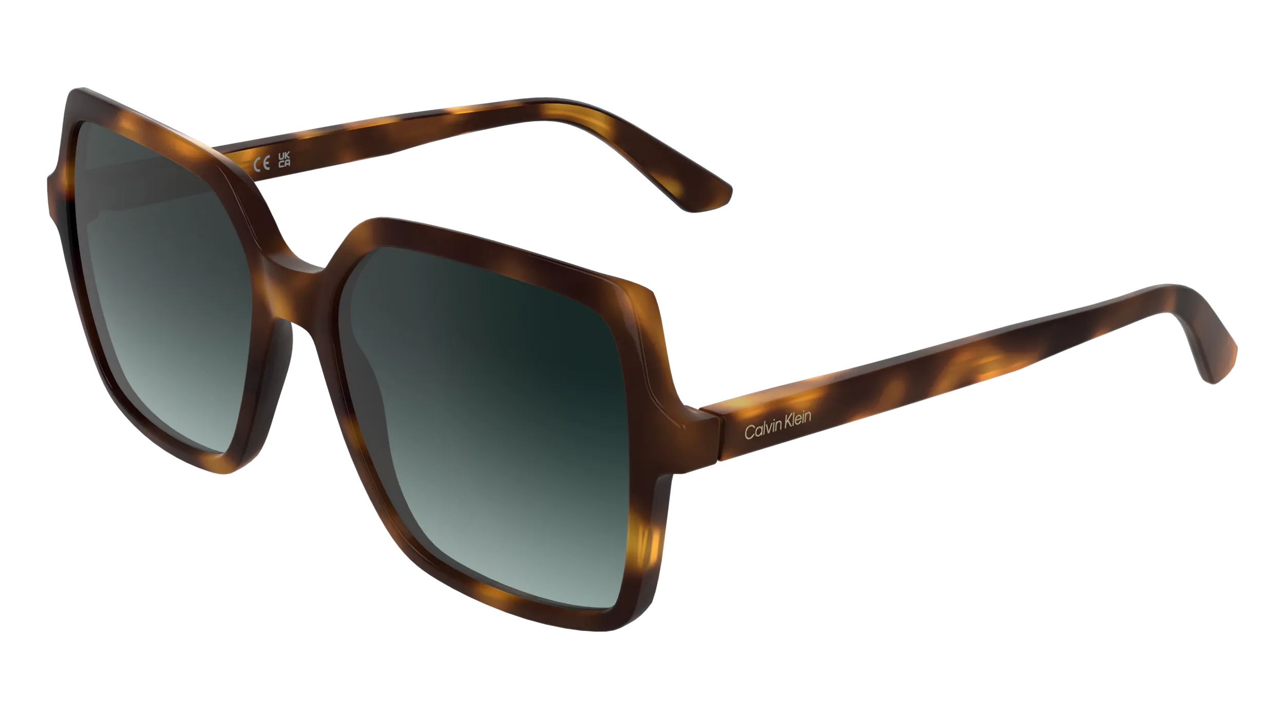 Calvin Klein CK25537S 235 Occhiali da sole Bio-iniettato Havana Verde / Petrolio Farfalla Normale - immagine 1