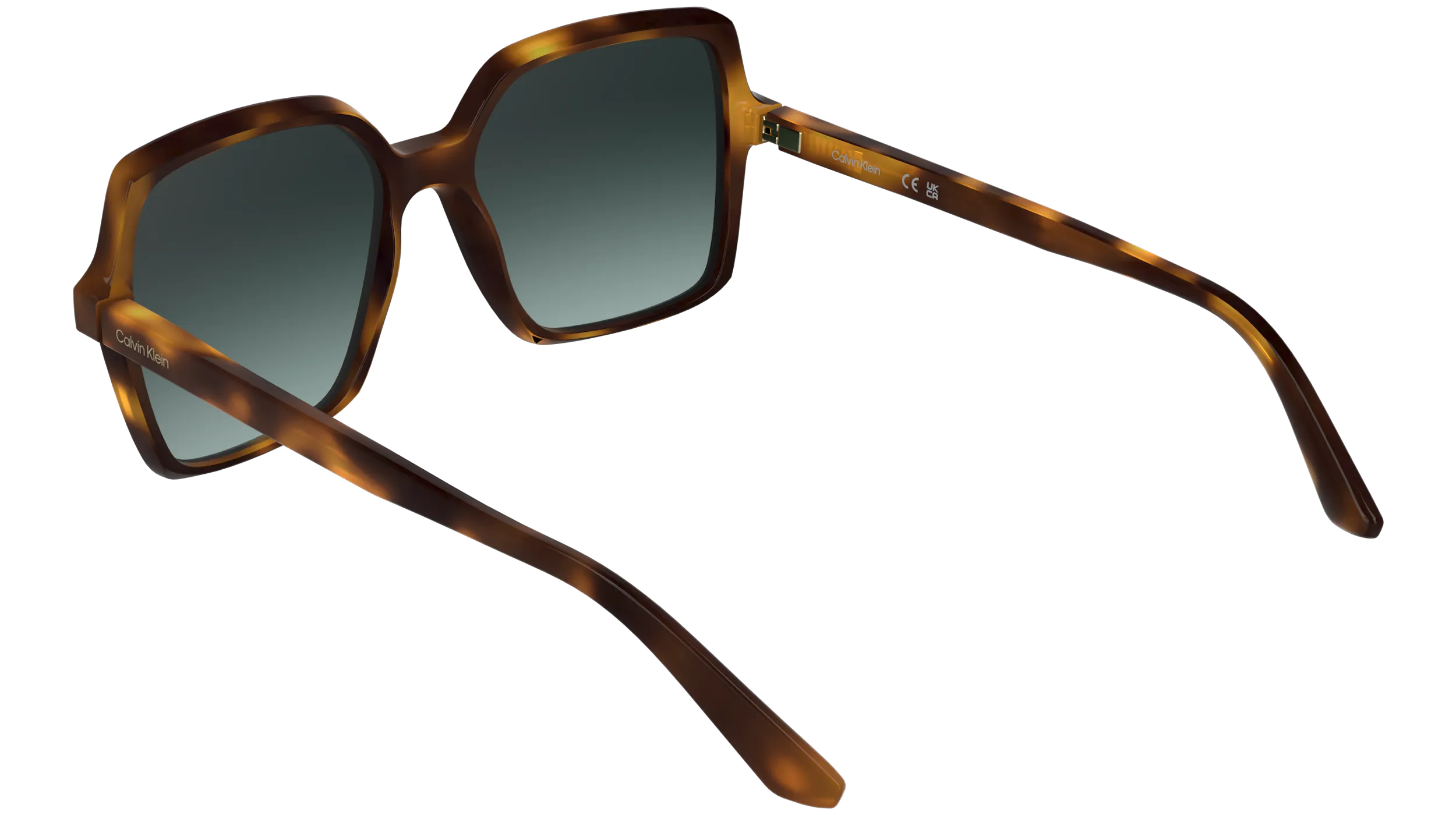 Calvin Klein CK25537S 235 Occhiali da sole Bio-iniettato Havana Verde / Petrolio Farfalla Normale - immagine 4