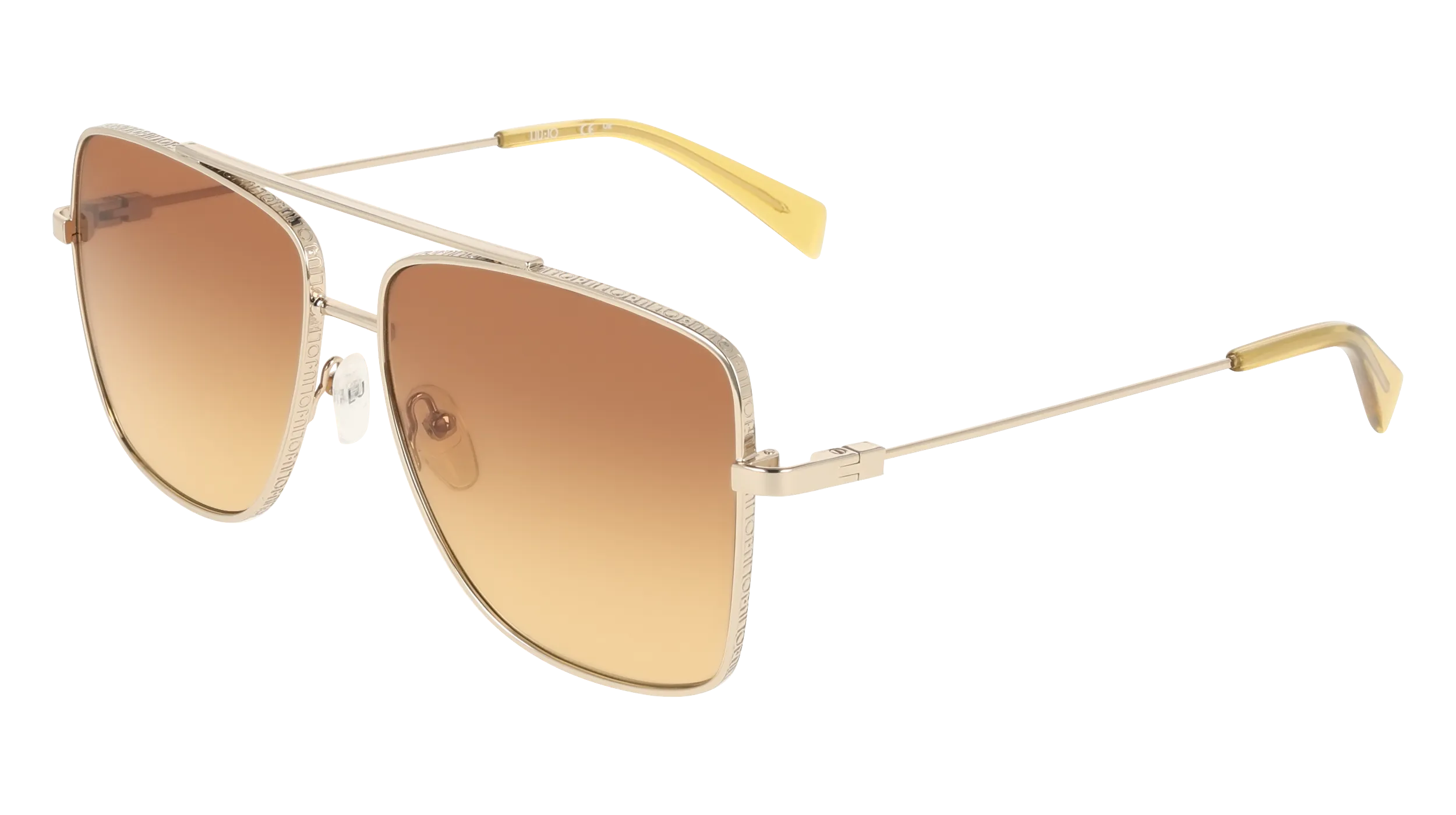 Liu Jo LJ165S 722 Occhiali da sole Metallo Oro Marrone Pilot Normale - immagine 1