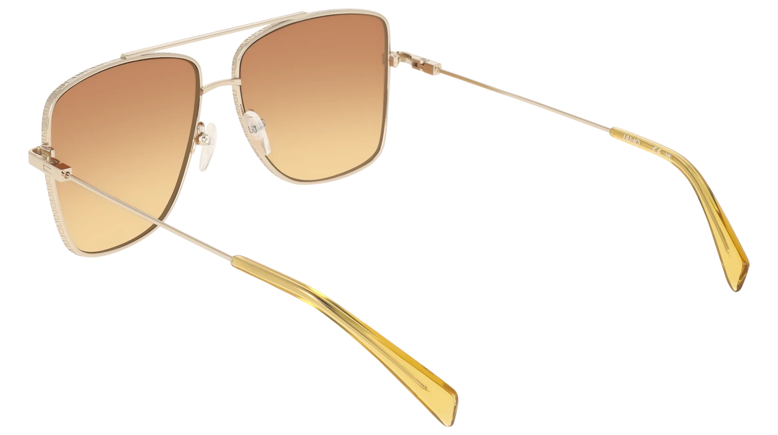 Liu Jo LJ165S 722 Occhiali da sole Metallo Oro Marrone Pilot Normale - immagine 4
