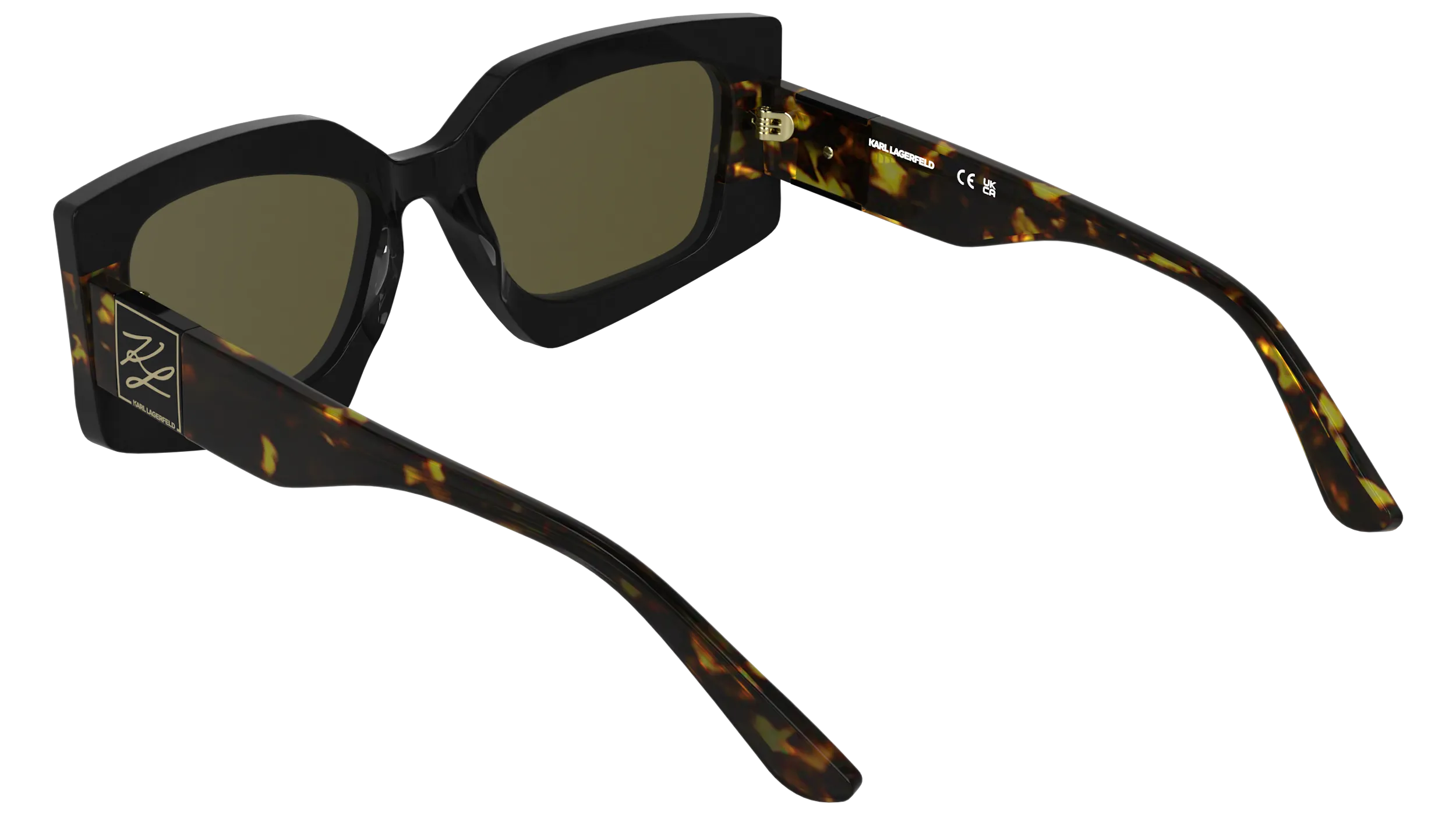 Karl Lagerfeld KL6206S 017 Occhiali da sole Acetato Nero Marrone Squadrata Normale - immagine 4