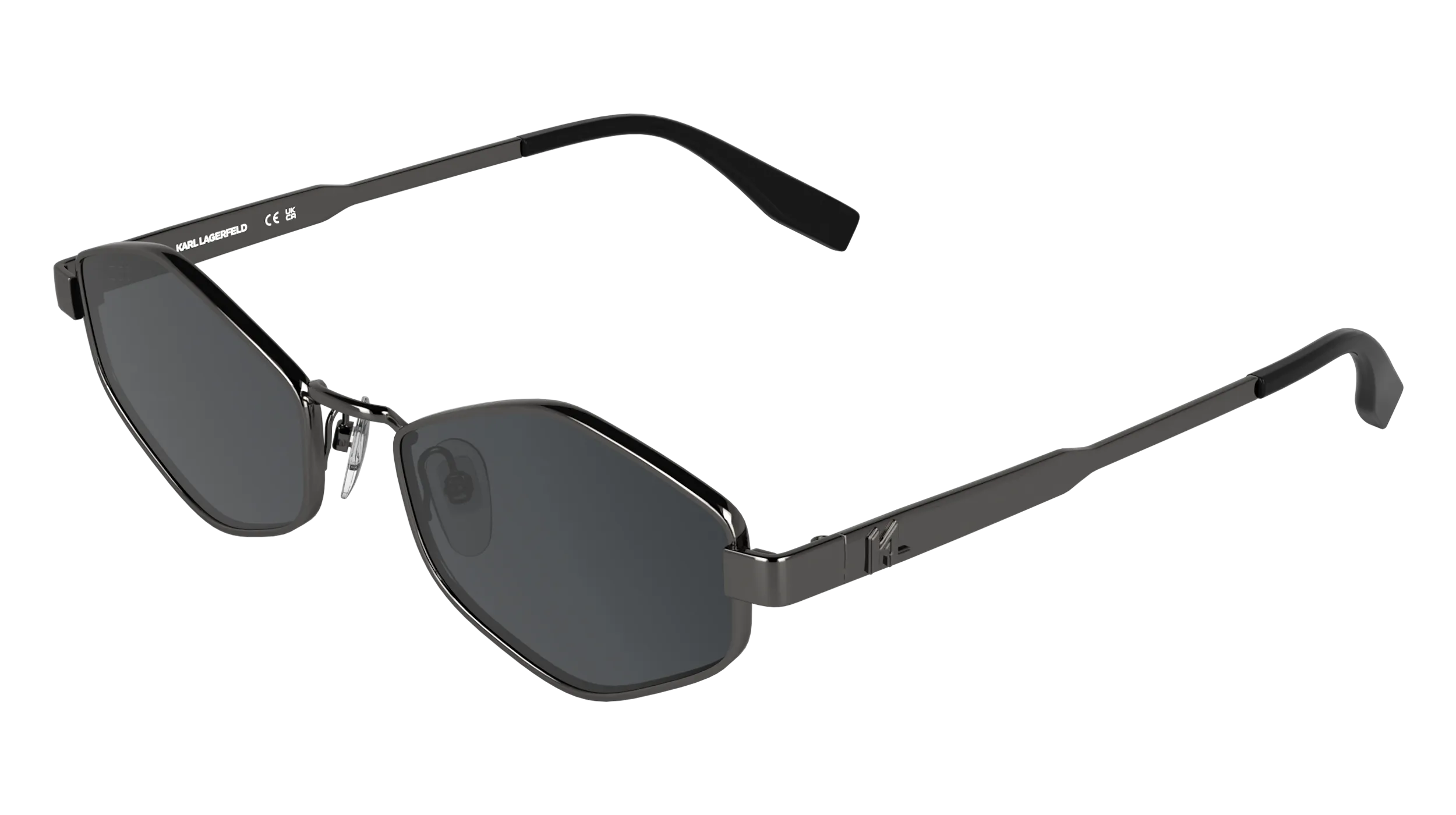 Karl Lagerfeld KL365S 021 Occhiali da sole Metallo Argento Fumo Cat Eye Normale - immagine 1