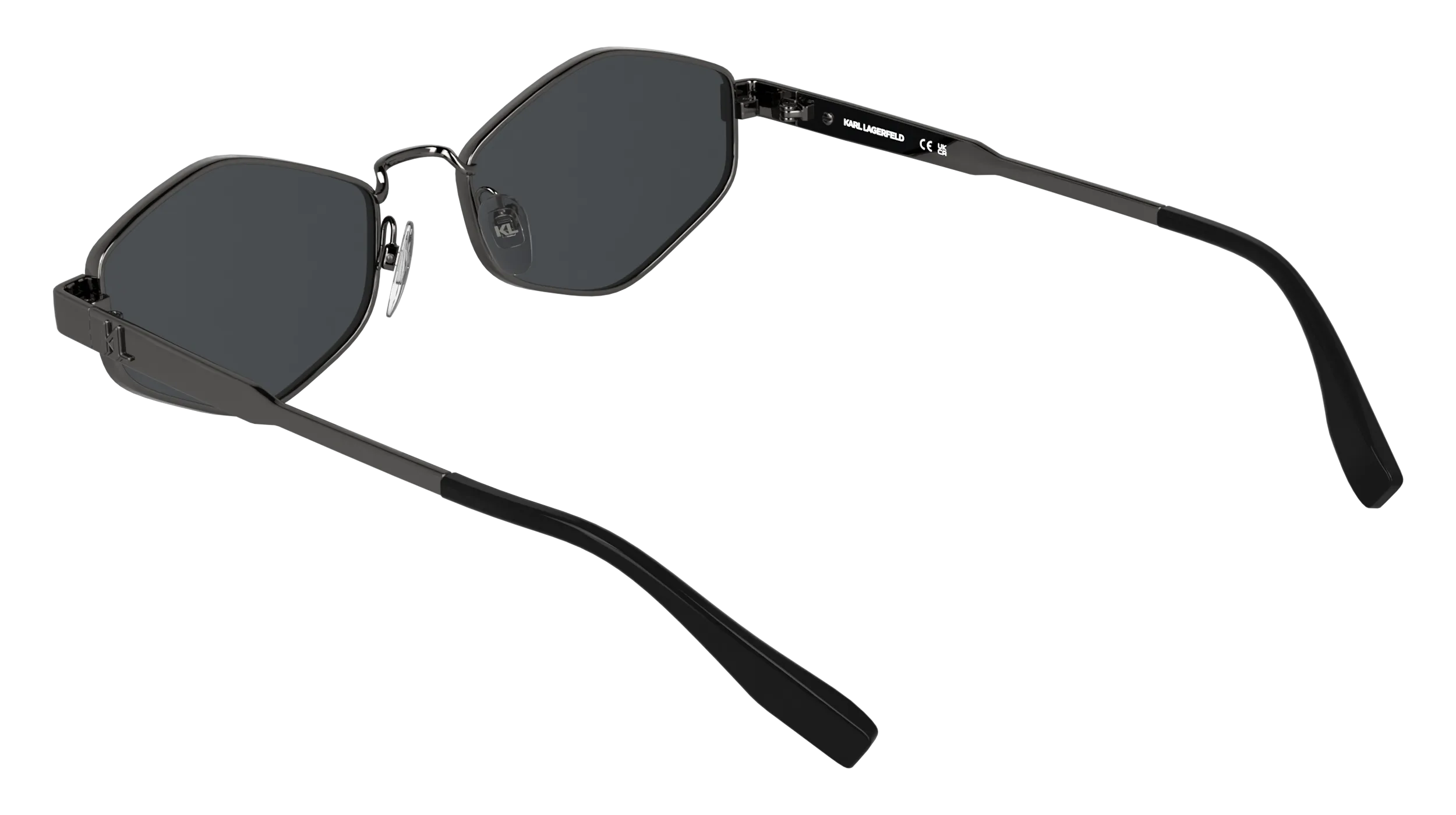 Karl Lagerfeld KL365S 021 Occhiali da sole Metallo Argento Fumo Cat Eye Normale - immagine 4
