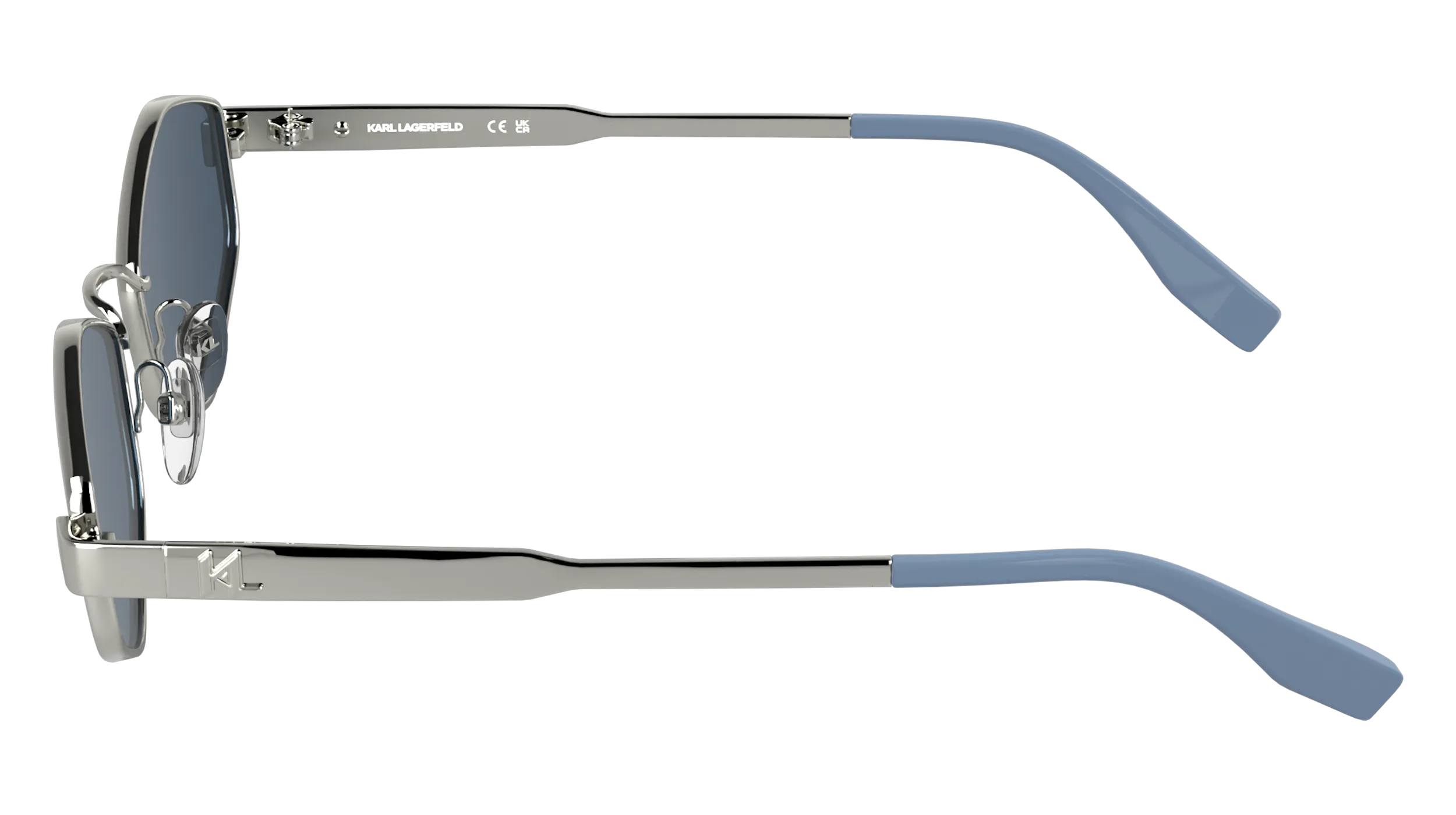 Karl Lagerfeld KL365S 040 Occhiali da sole Metallo Argento Blu Cat Eye Normale - immagine 3