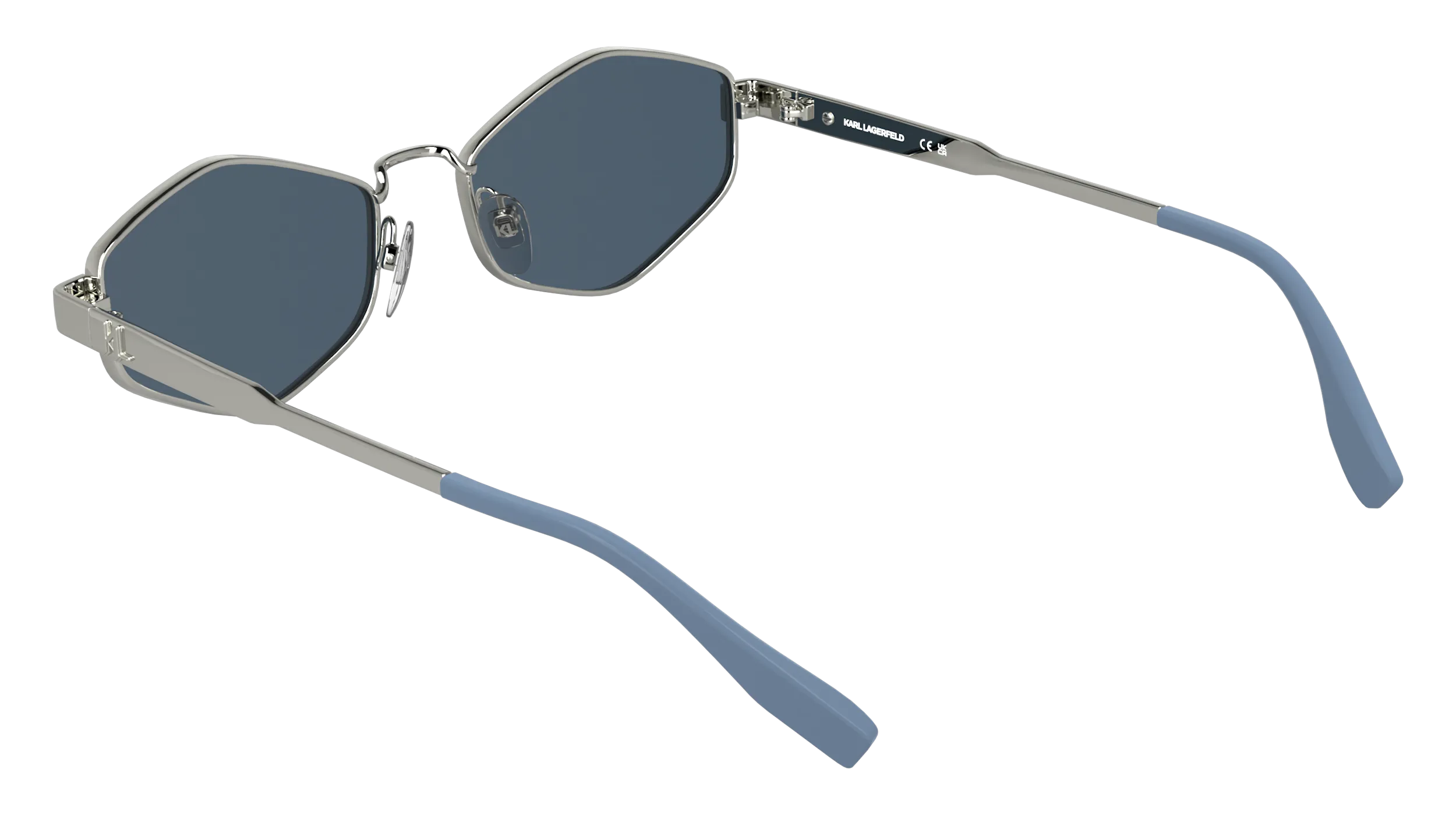 Karl Lagerfeld KL365S 040 Occhiali da sole Metallo Argento Blu Cat Eye Normale - immagine 4
