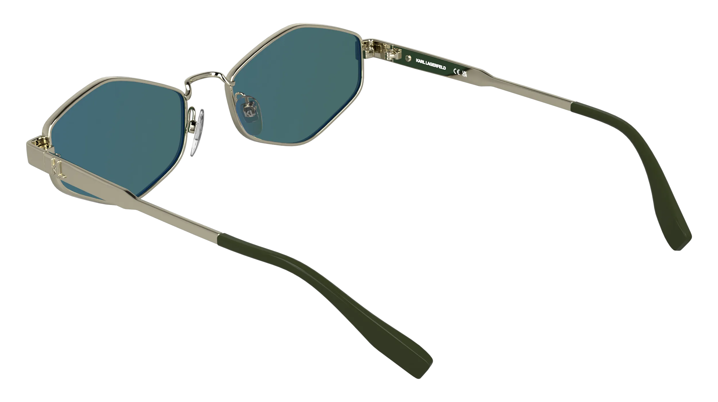 Karl Lagerfeld KL365S 712 Occhiali da sole Metallo Oro Verde Cat Eye Normale - immagine 4