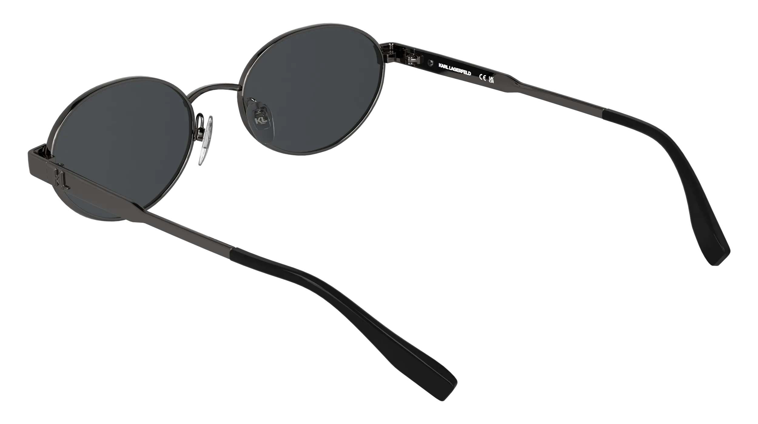 Karl Lagerfeld KL366S 021 Occhiali da sole Metallo Argento Fumo Rotonda Normale - immagine 4